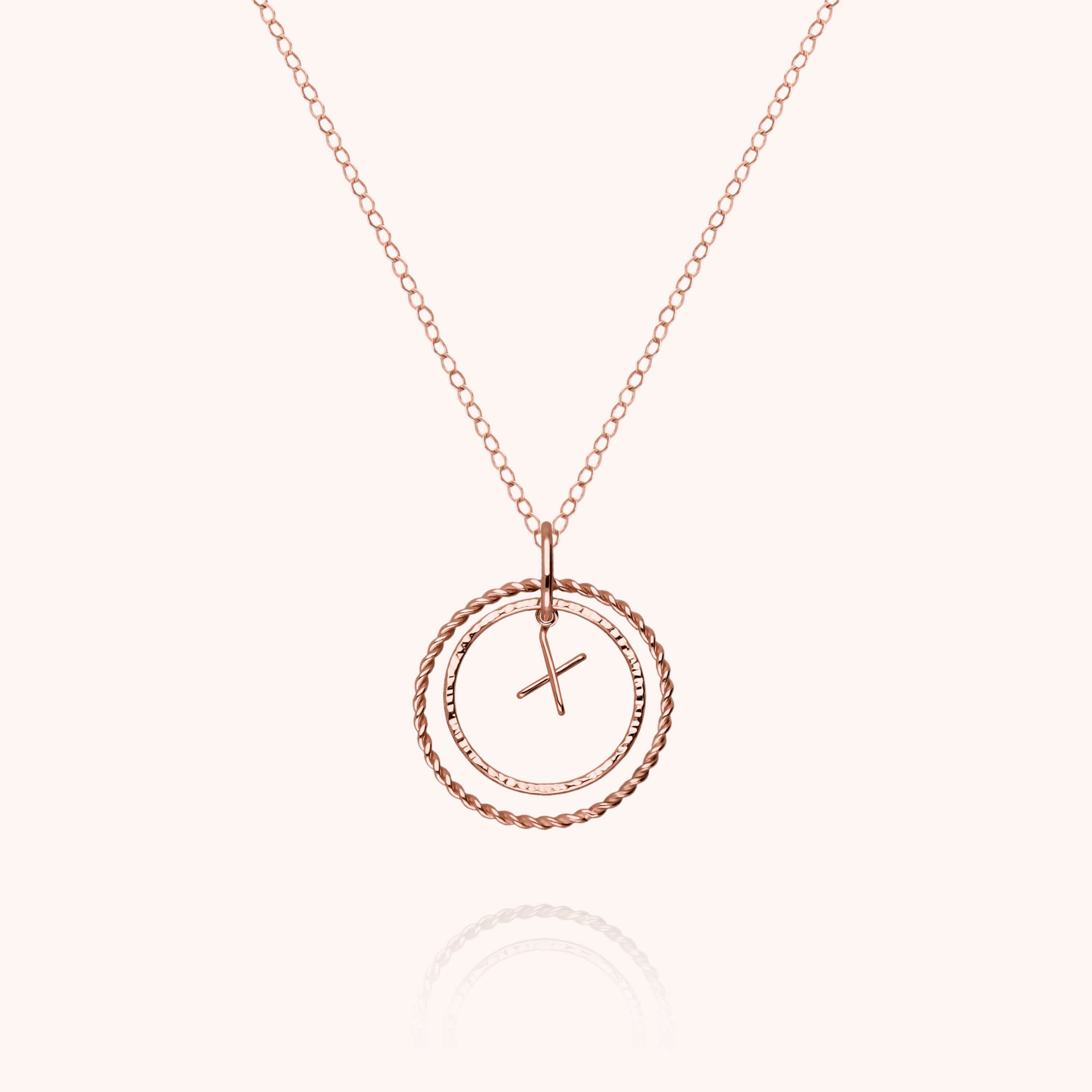 Collier Médaille Initiale en or rose 18K — collier personnalisable Atelier Paulin