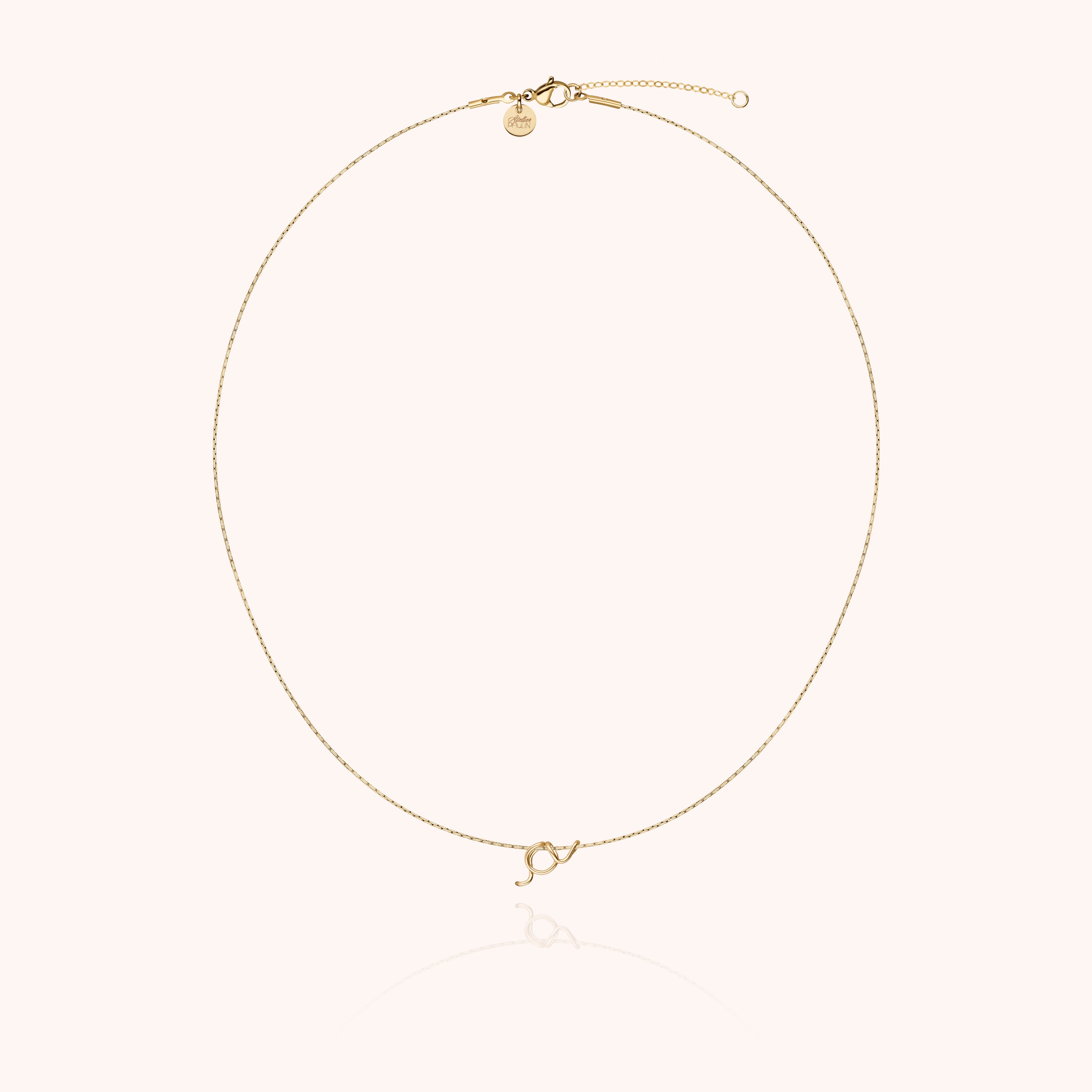 Collier Original Initiale porté au cou — or jaune laminé expédition rapide et sécurisée