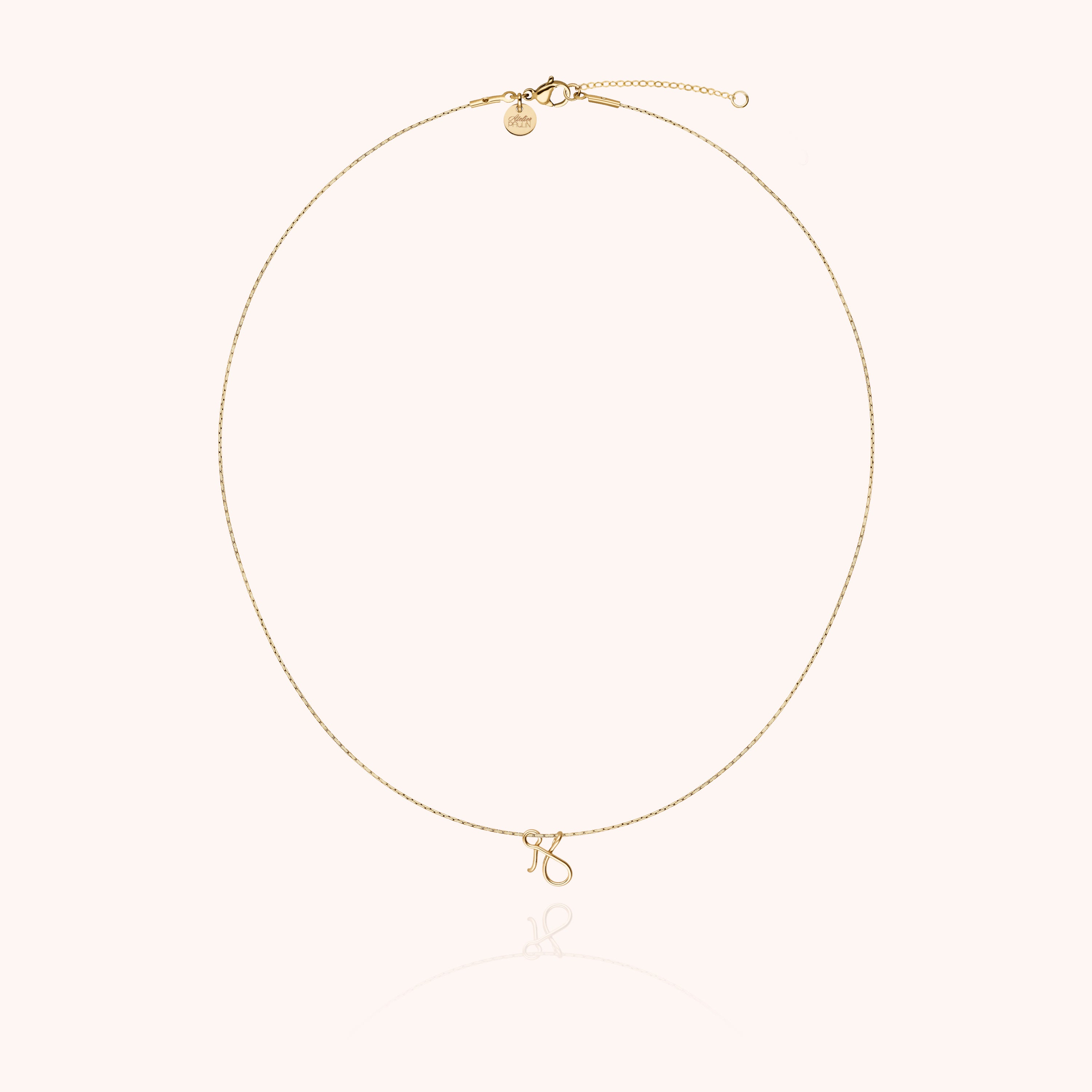 Collier Original Initiale en or jaune laminé — collier personnalisable Atelier Paulin