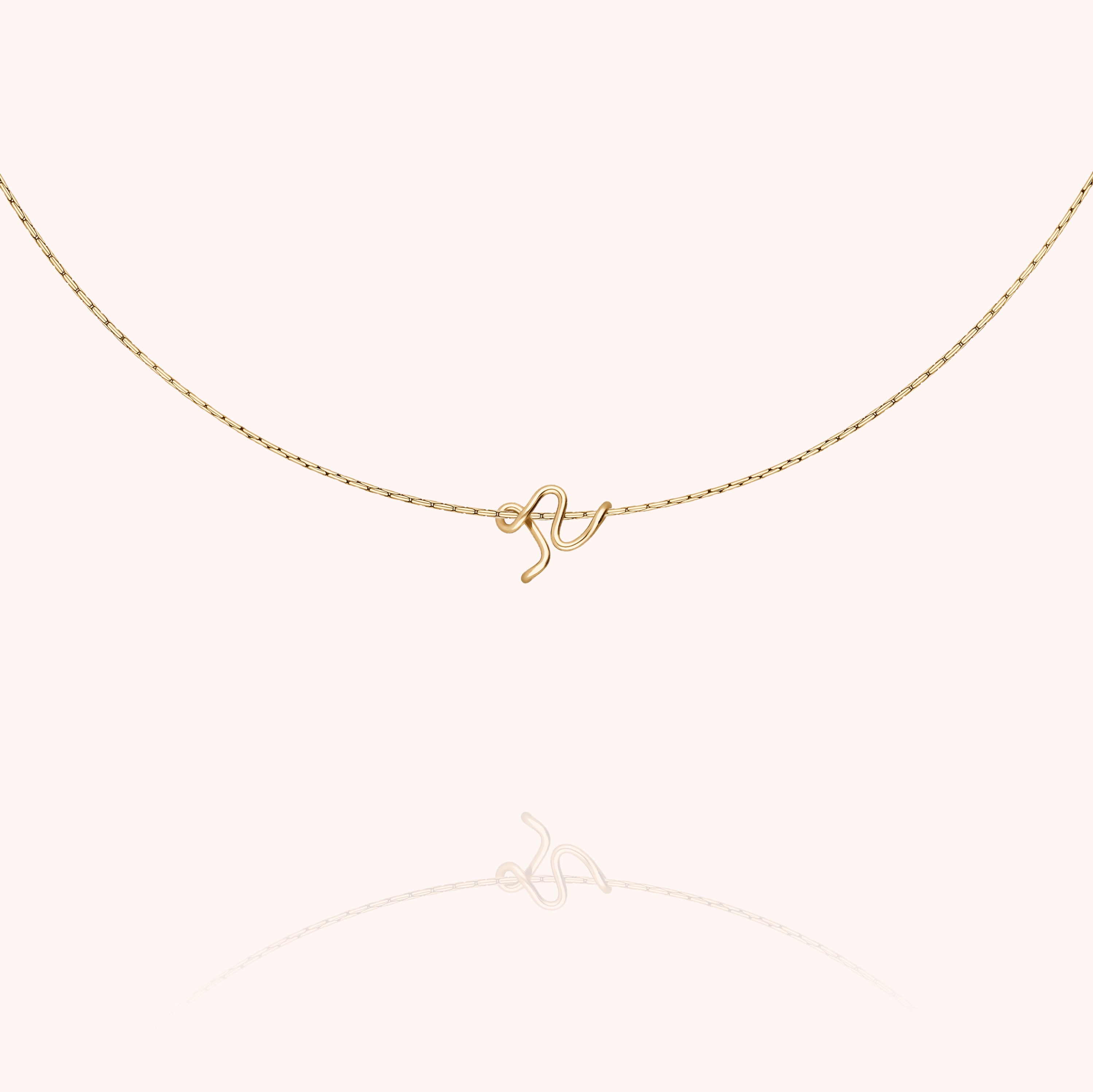 Collier Original Initiale en or jaune laminé — collier personnalisable Atelier Paulin