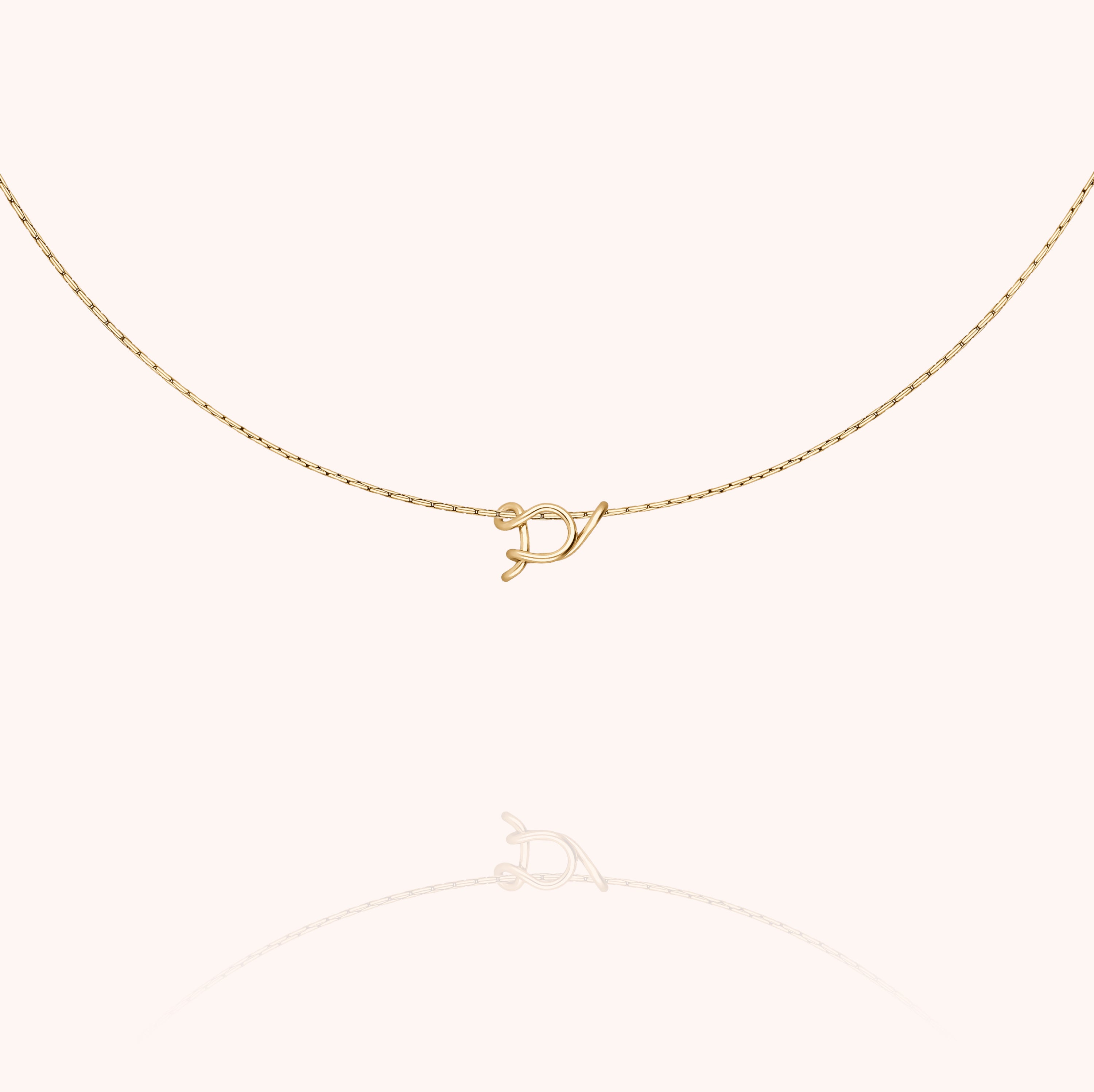 Collier Original Initiale - or jaune laminé