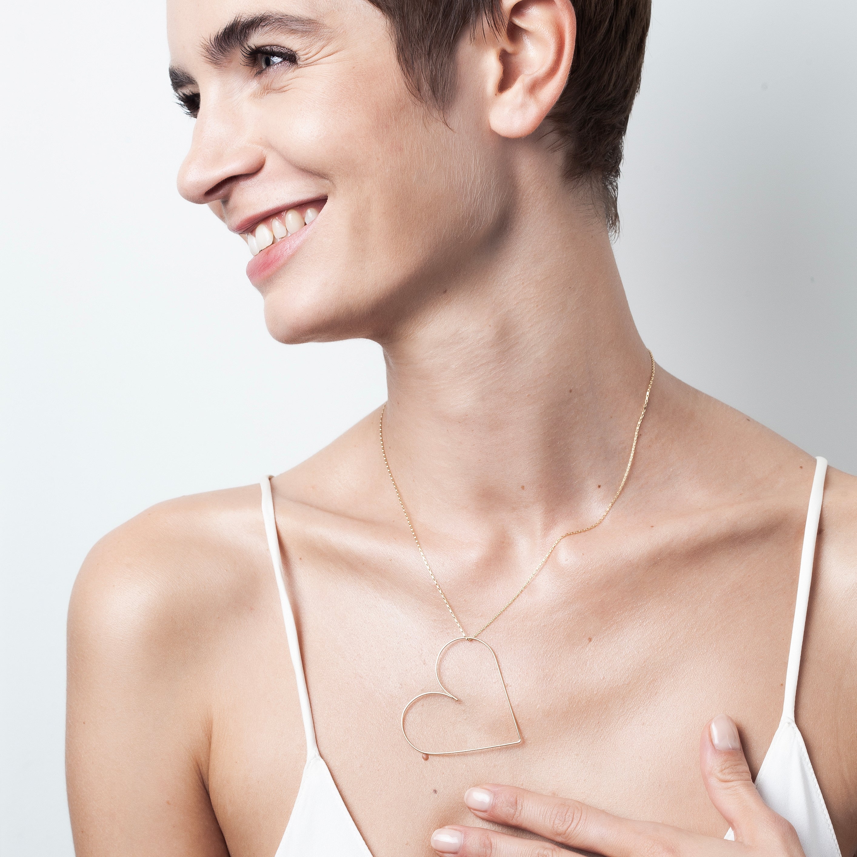 Collier Petit Coeur en or jaune laminé — bijou durable garanti à vie