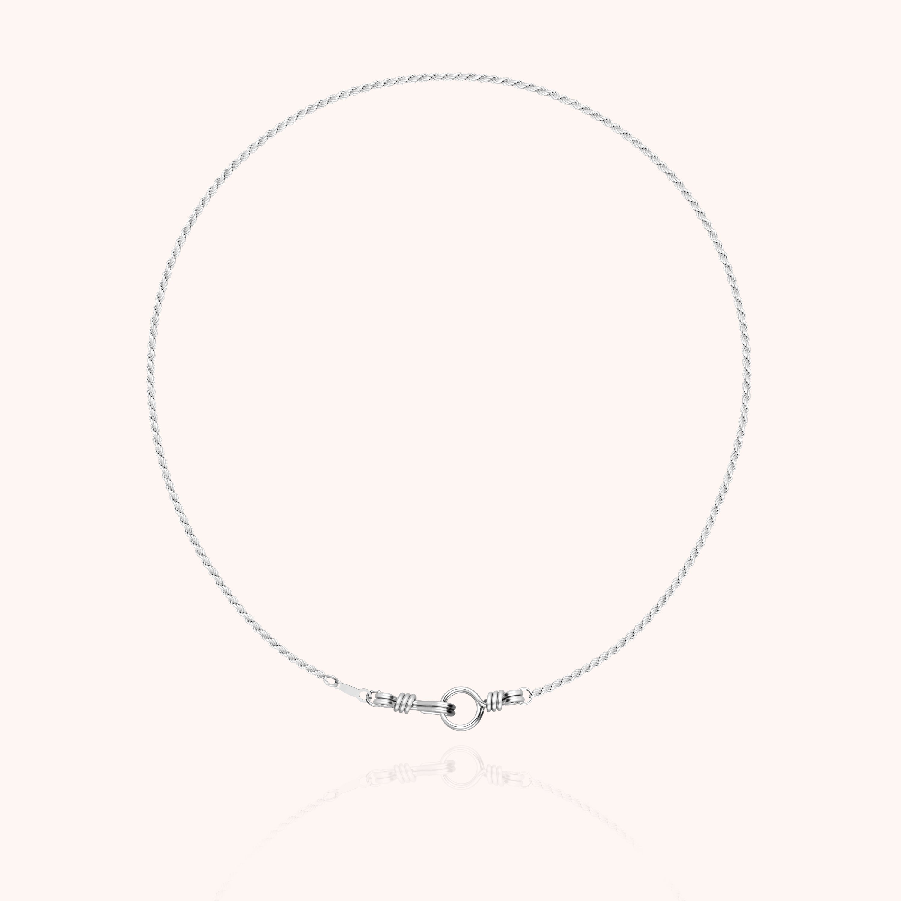 Collier Ras de Cou Rope Attache moi en argent sterling 925 — fabriqué à la main à Paris