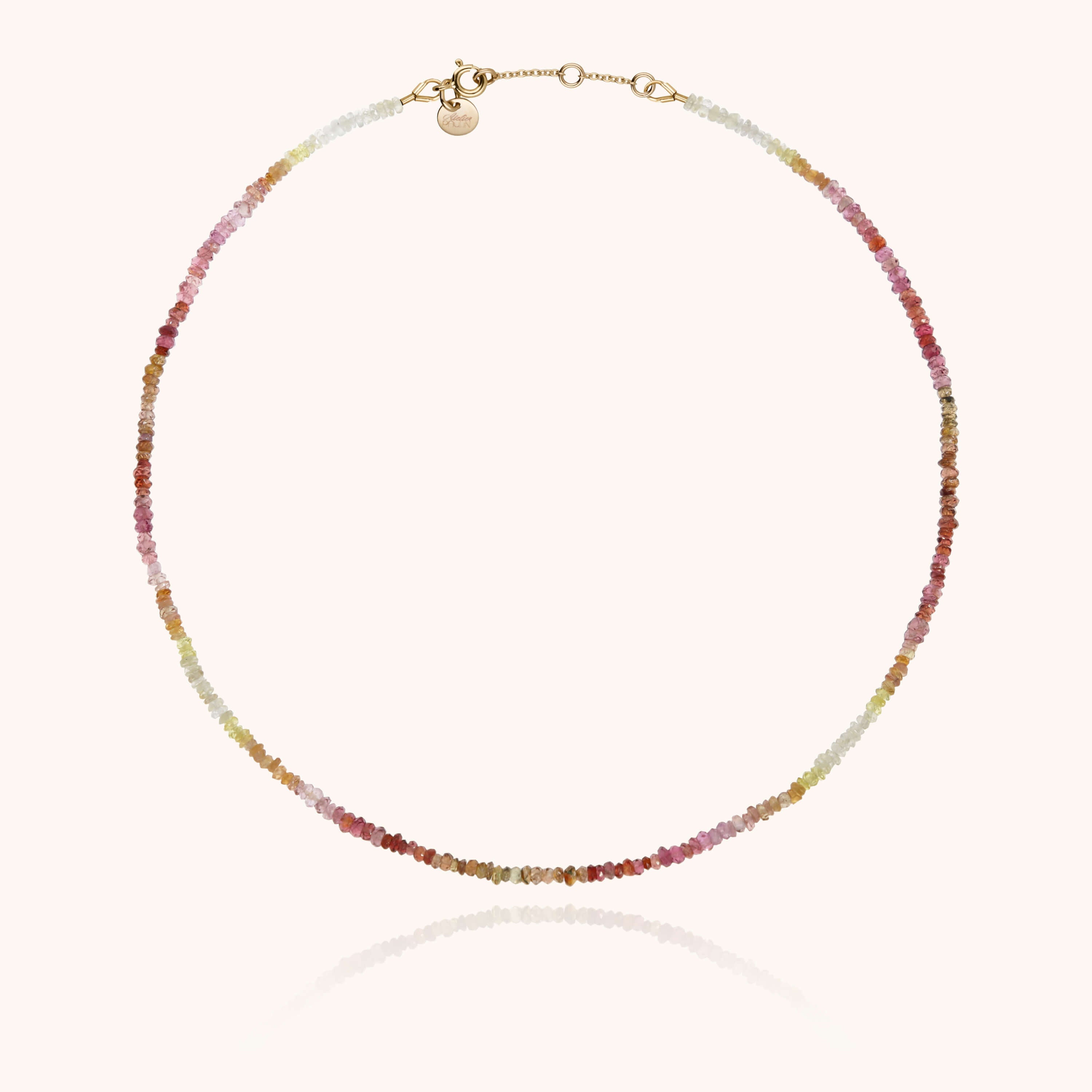 Collier Ras de Cou Rivière - saphir fauve — façonné à la main à Paris