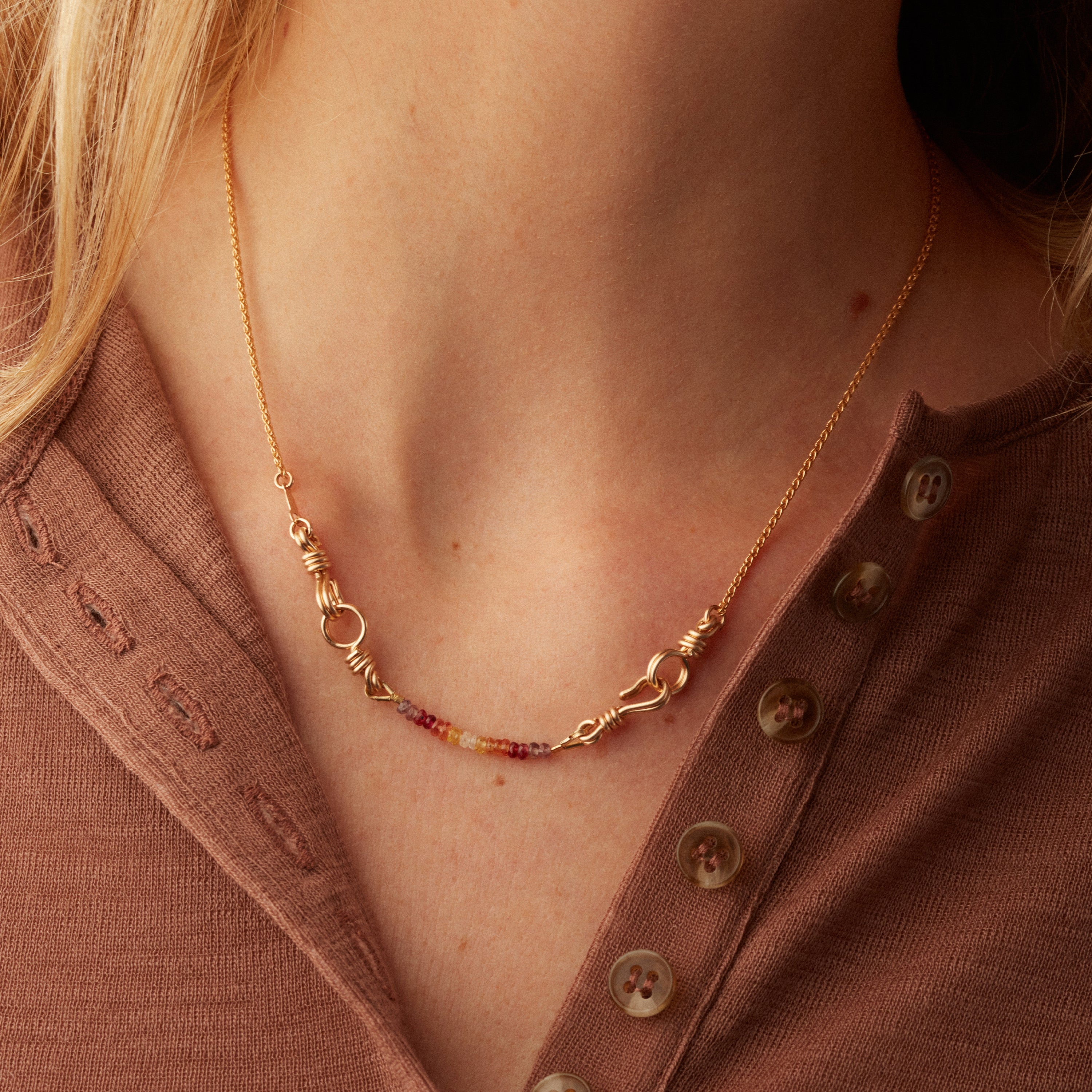 Chain Necklace Rope Attach me - laminated yellow gold