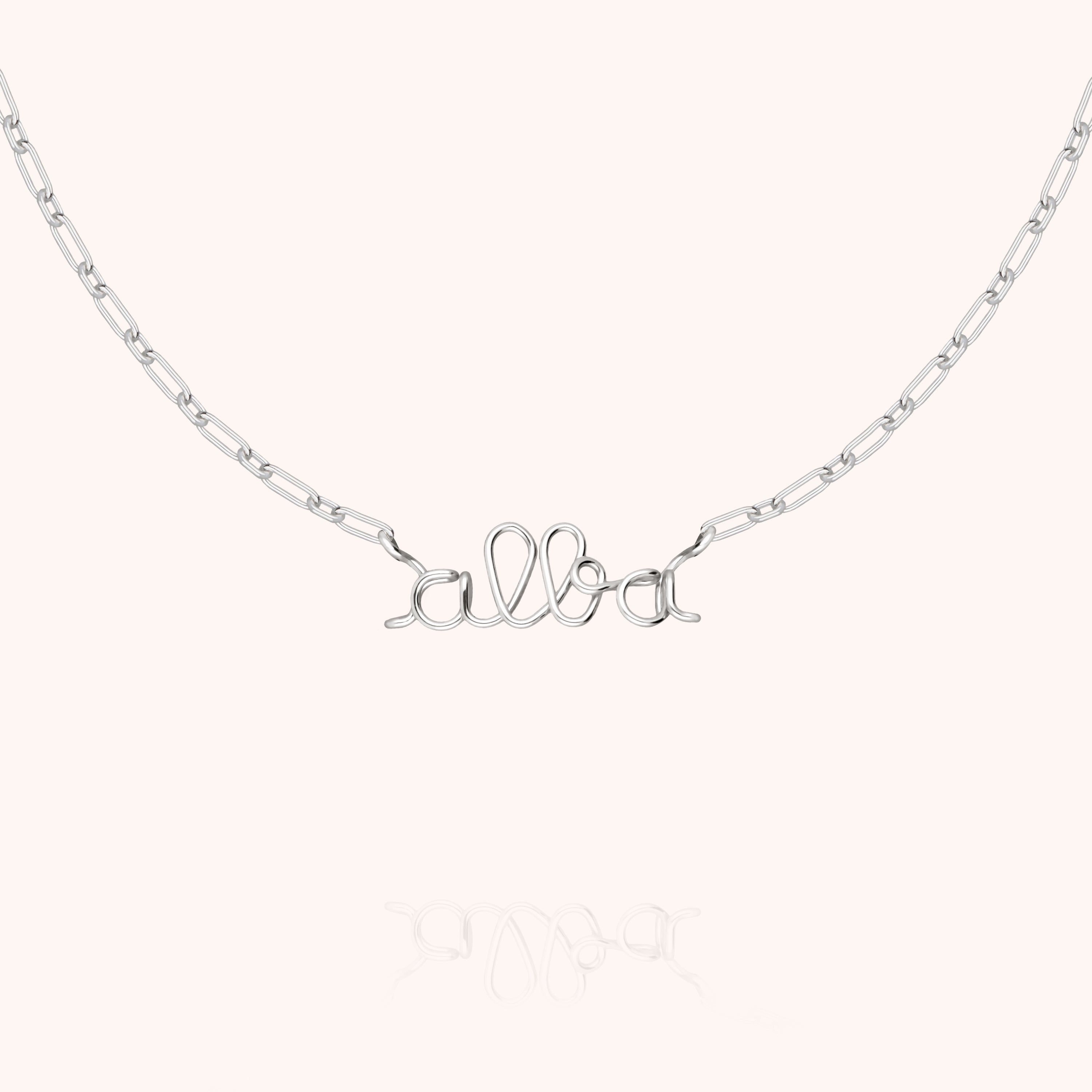 Collier Richelieu Chaîne Rectangle Personnalisé en argent sterling 925 — bijou fait main Atelier Paulin