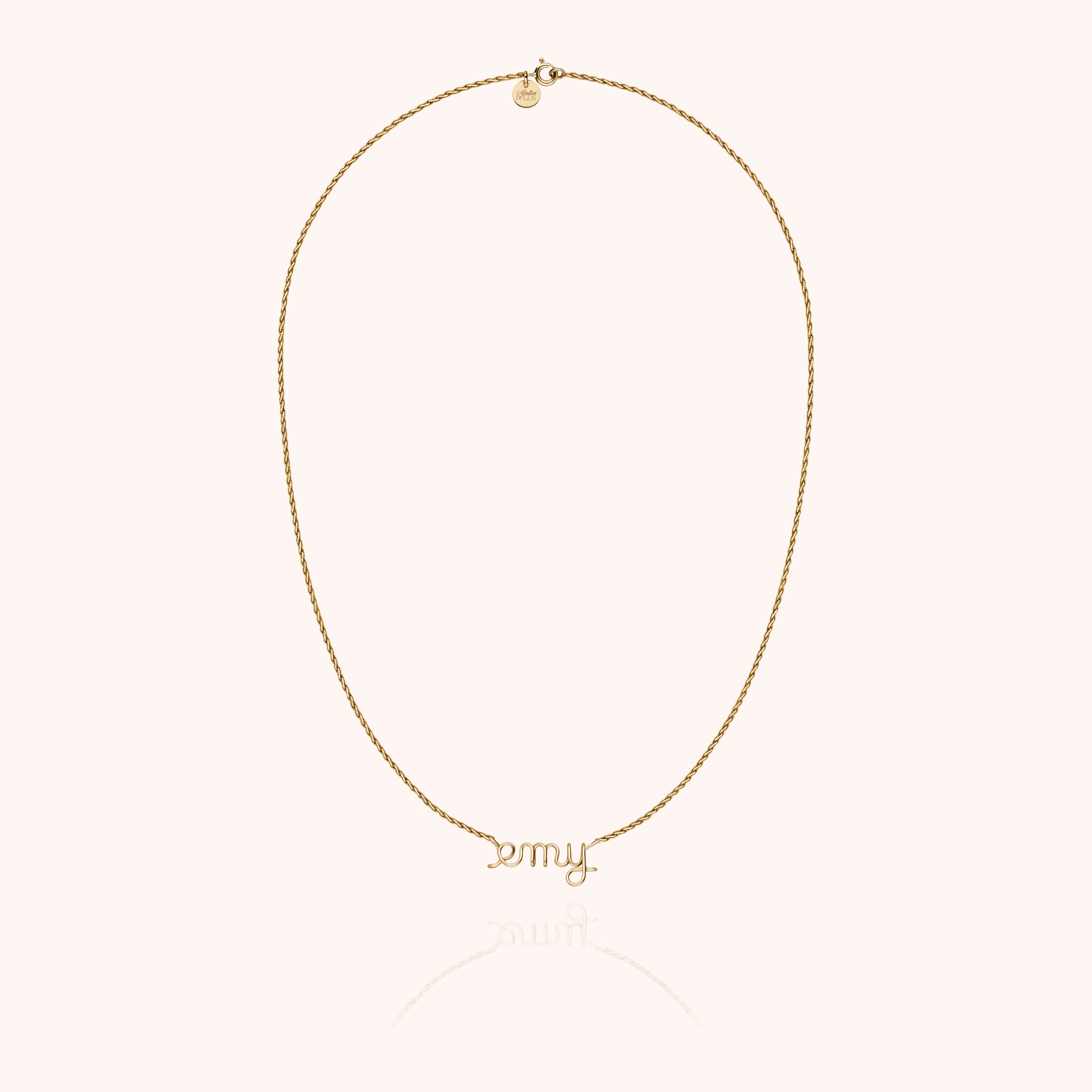 Collier Richelieu Chaîne Rope Personnalisé — détail du fil métallique, or jaune laminé