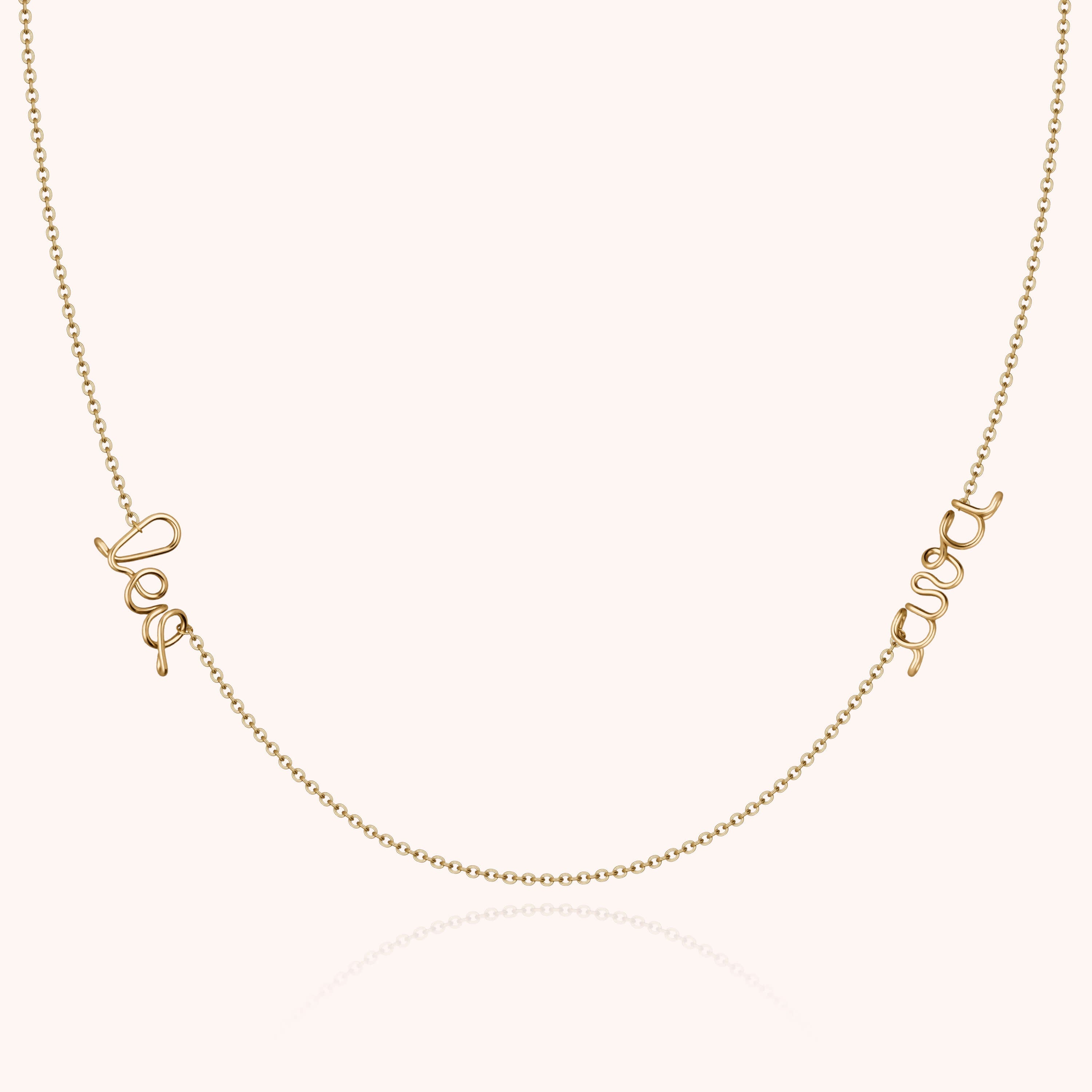 Collier Richelieu Duo Personnalisé en or jaune 18K — bijou artisanal fait main