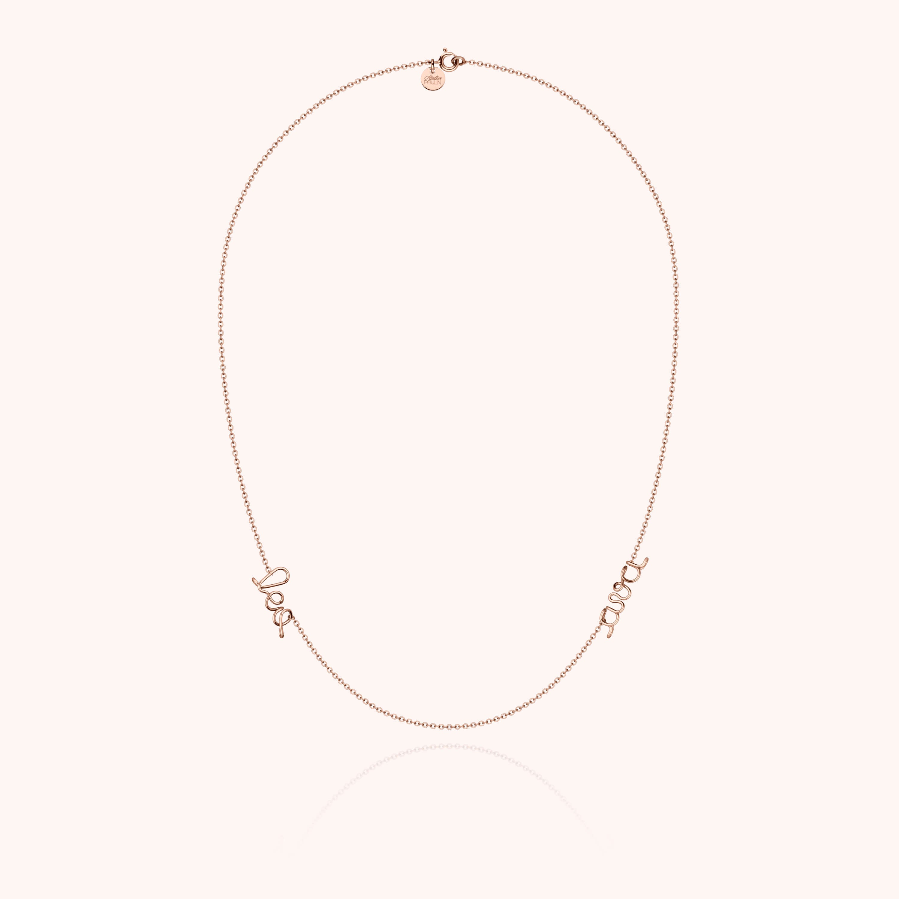 Collier Richelieu Duo Personnalisé porté au cou — or rose 18K livraison soigneuse garantie
