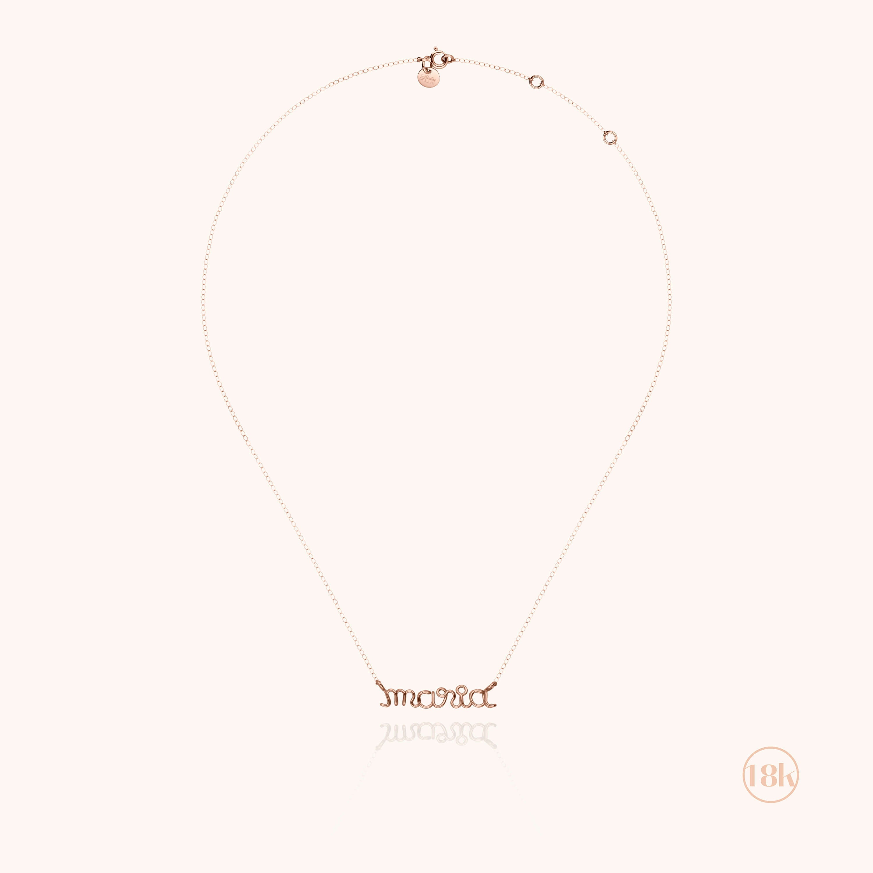 Collier Richelieu Personnalisé — détail du fil métallique, or rose 18K