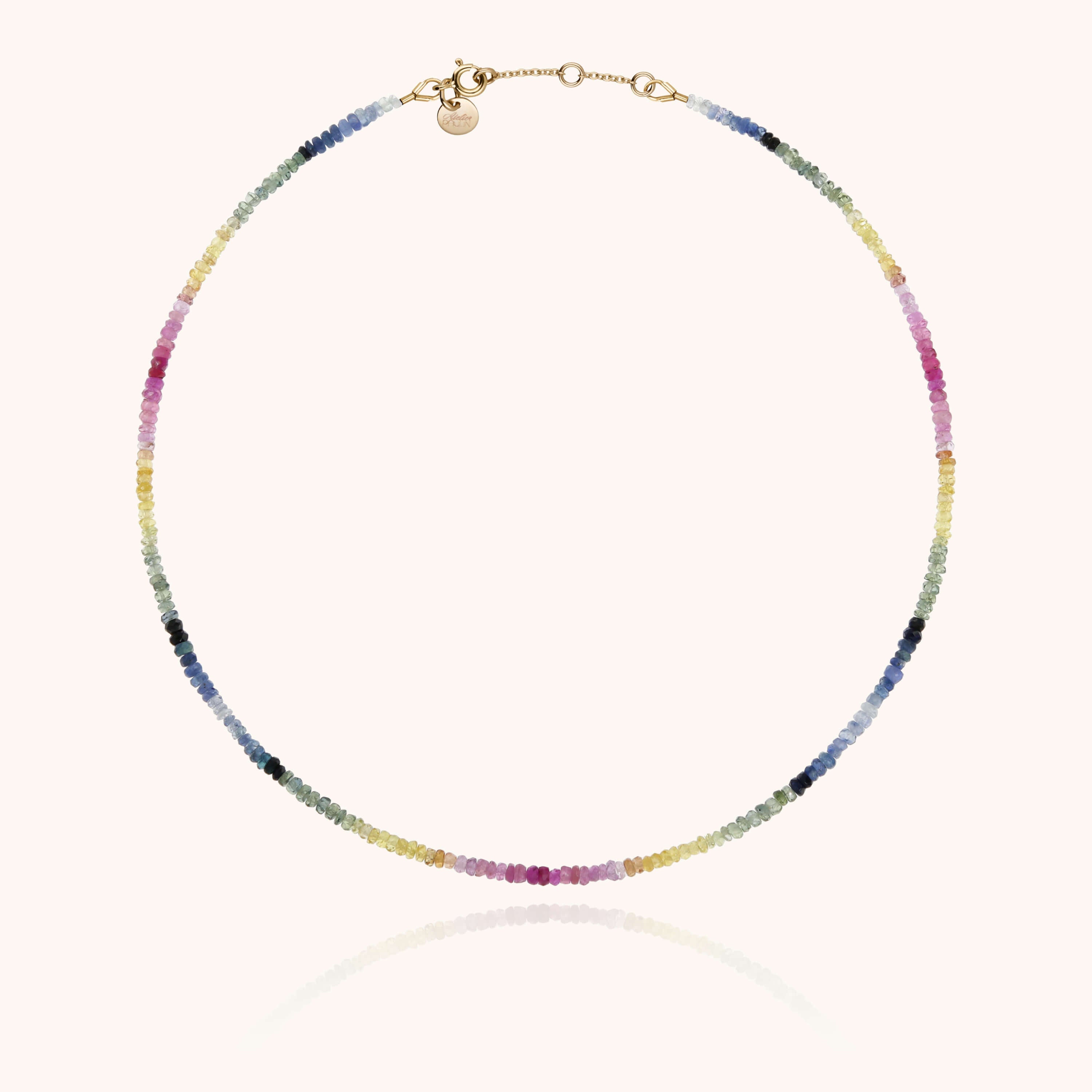 Collier Ras de Cou Rivière - saphir rainbow — bijou artisanal fait main