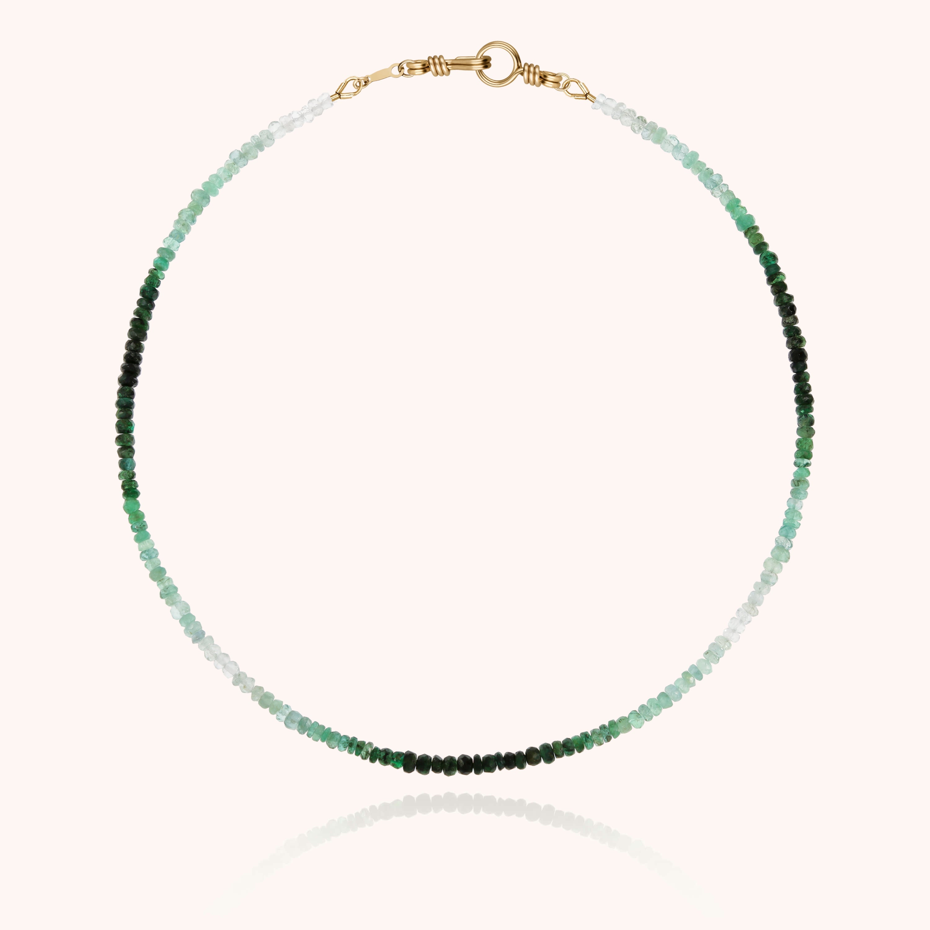 Collier Ras de Cou Rivière Attache moi - émeraude — façonné à la main à Paris