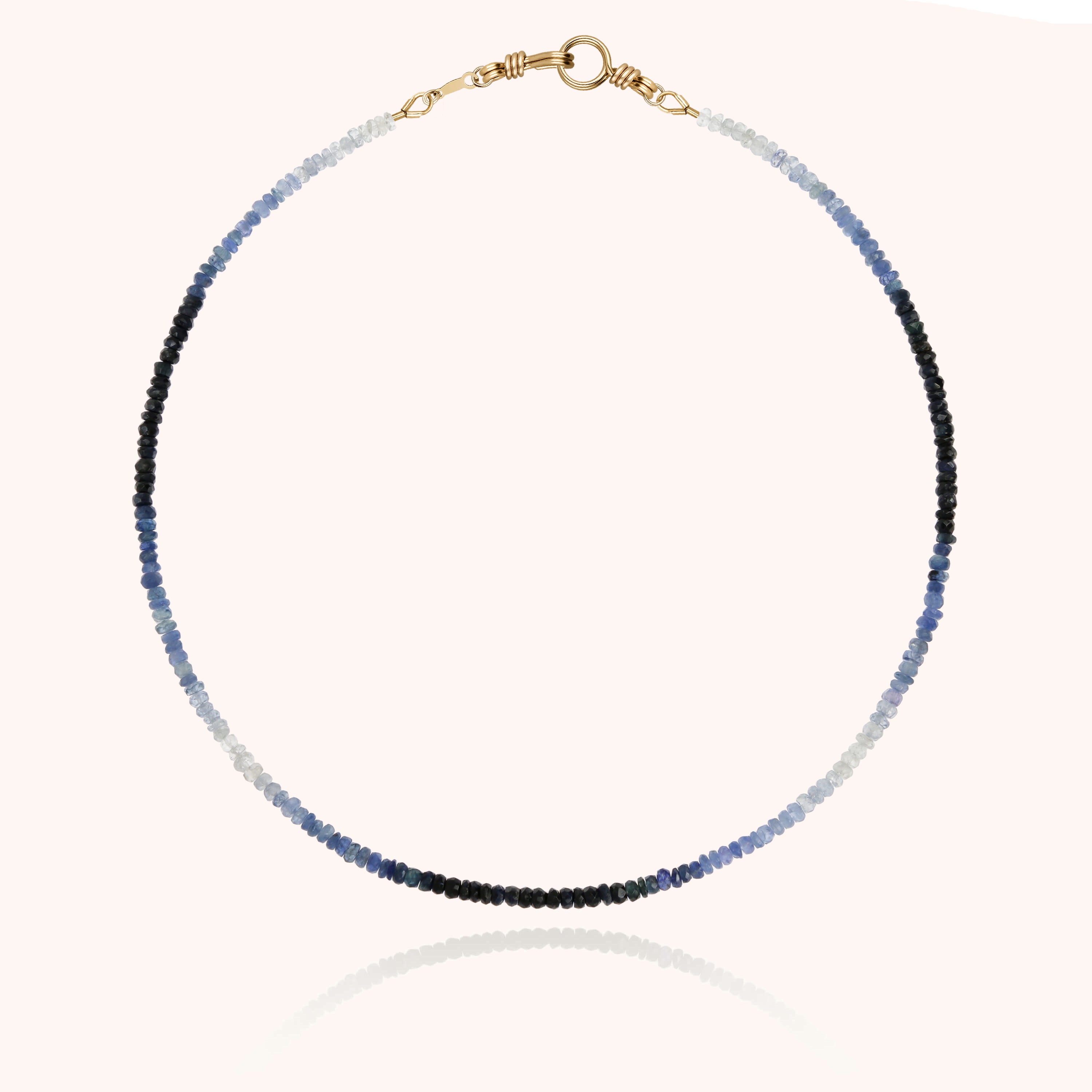 Collier Ras de Cou Rivière Attache moi - saphir bleu — fabriqué à la main à Paris