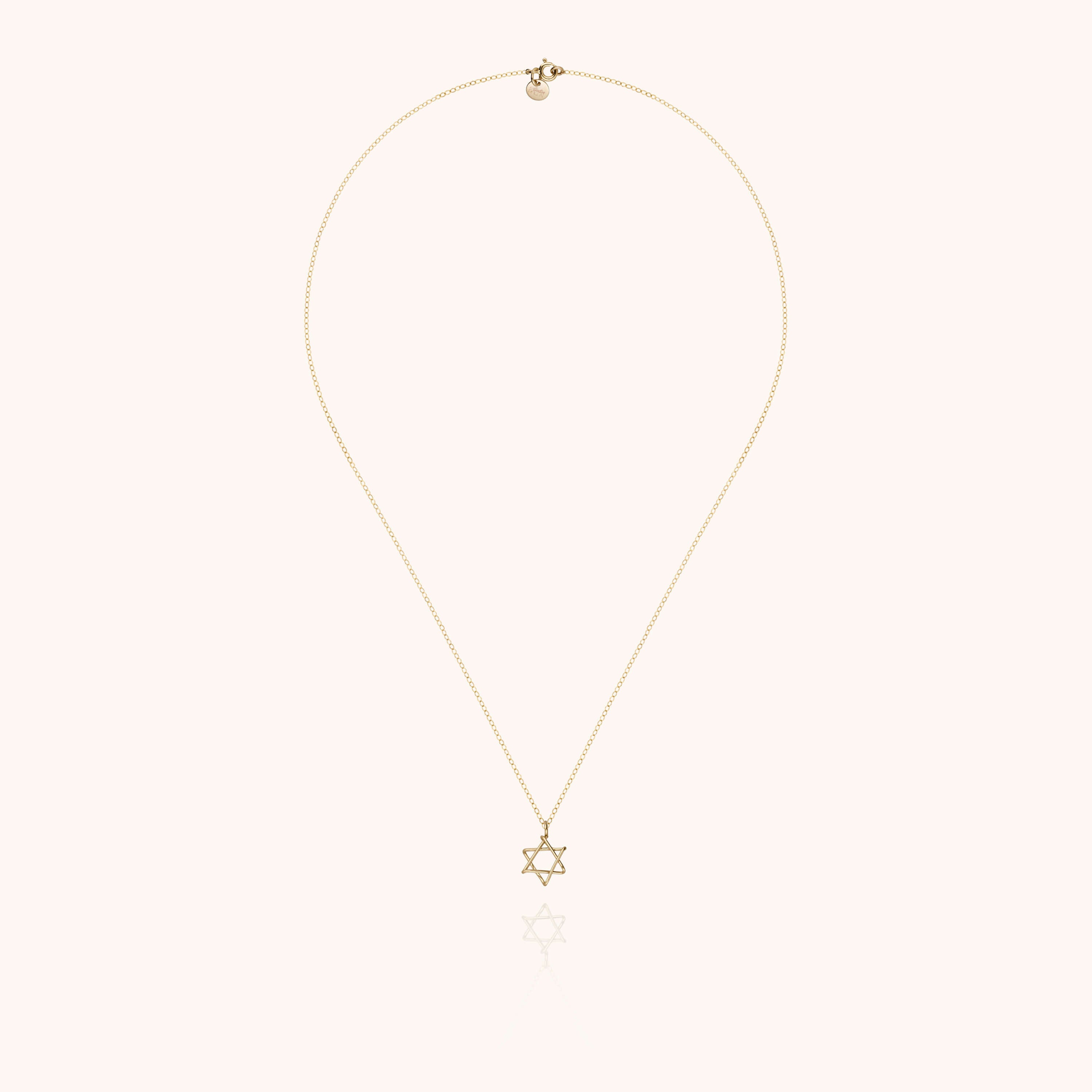 Star of David Symbolic Charms Necklace - 18k yellow gold