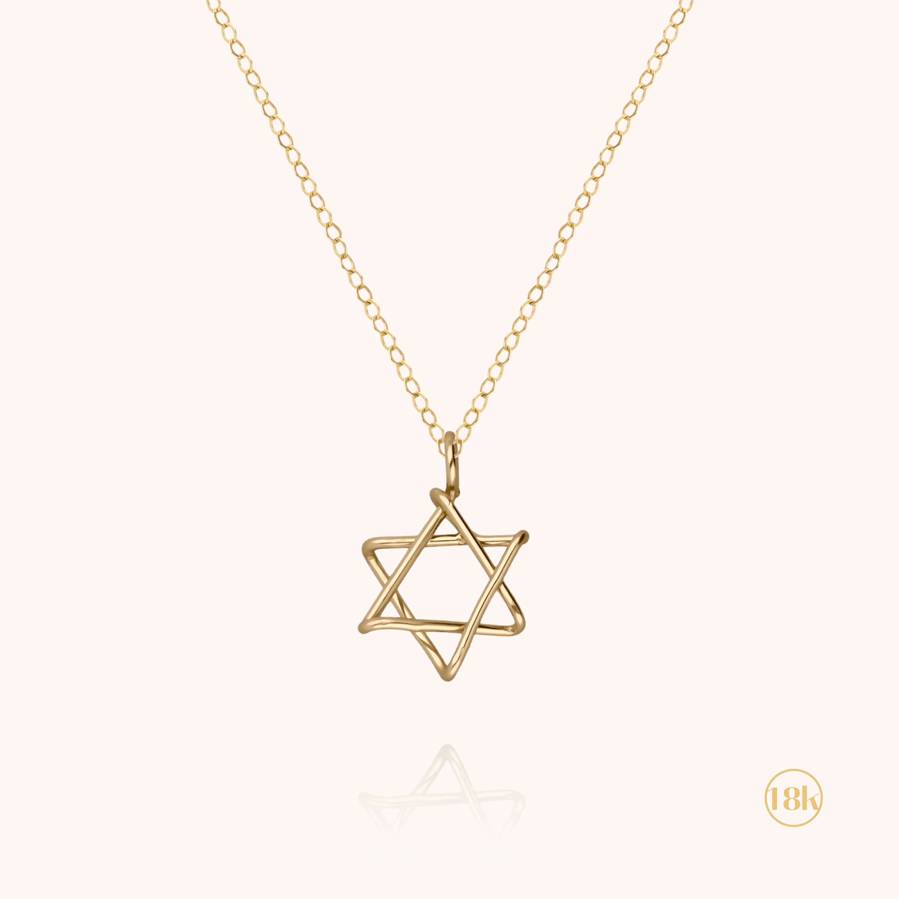 Collier Charms Symbolic Étoile de David - or jaune 750/1000