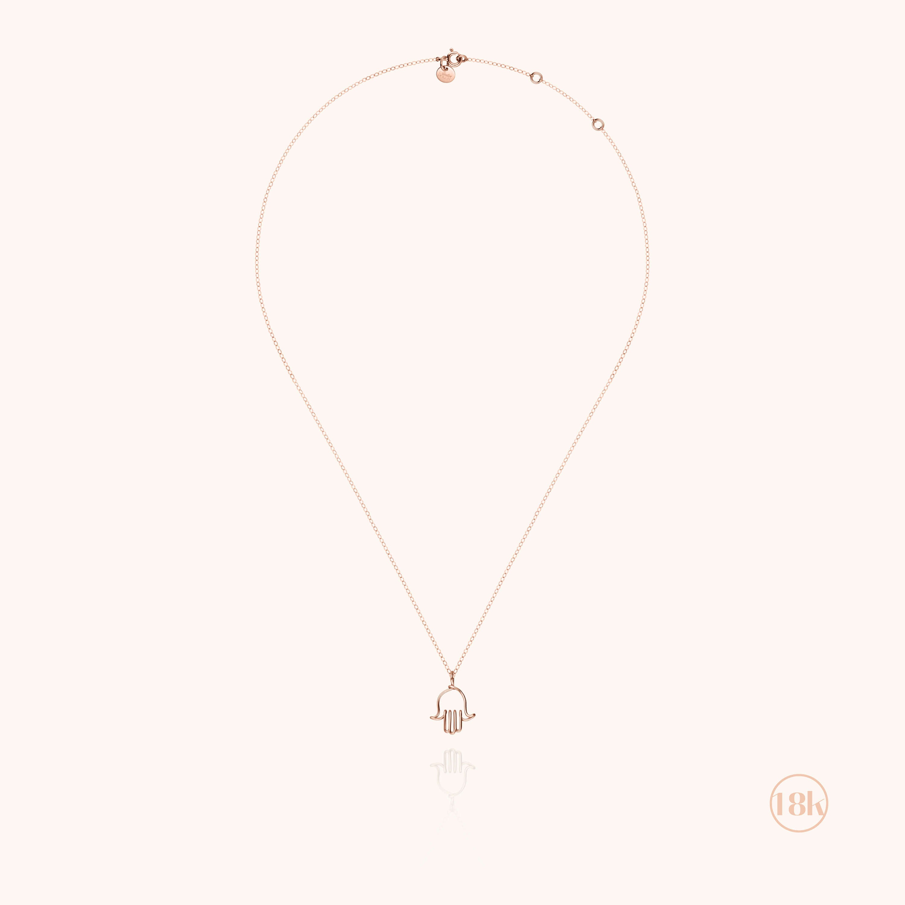 Collier Charms Symbolic Main de Fatma - or rose 750/1000