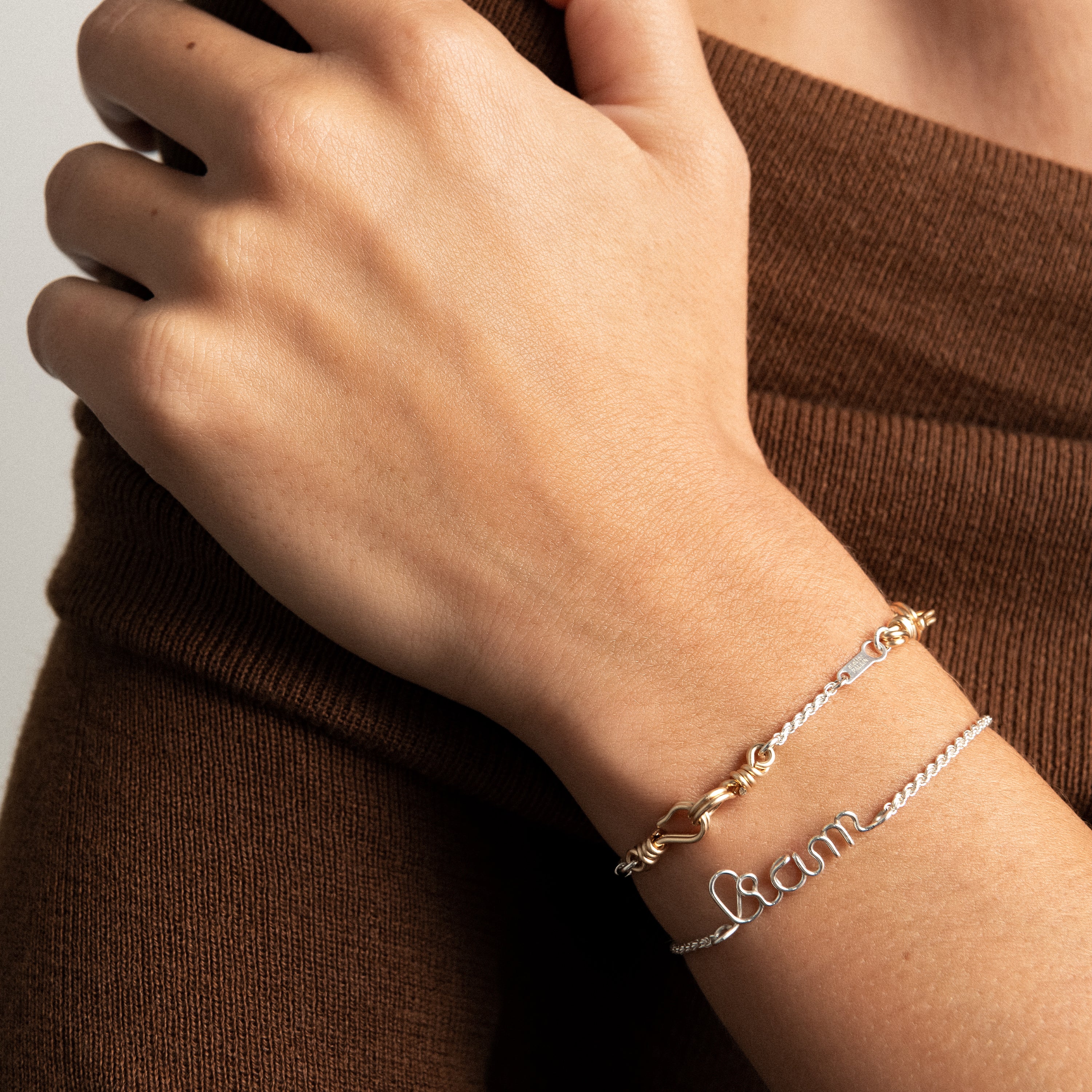 Richelieu Personalized Rope Chain Bracelet – silver