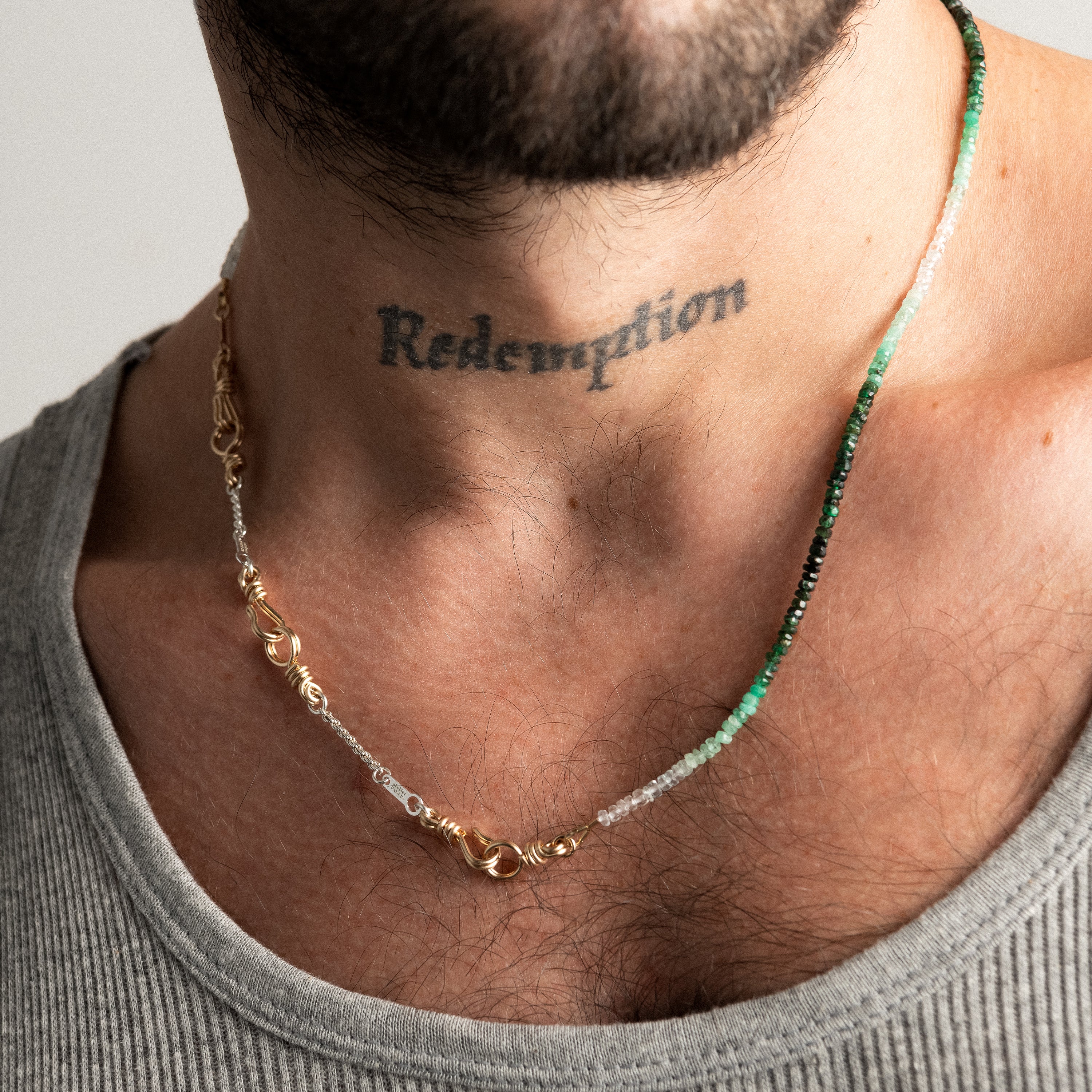 Bracelet Tercet Attache moi - or jaune laminé et argent