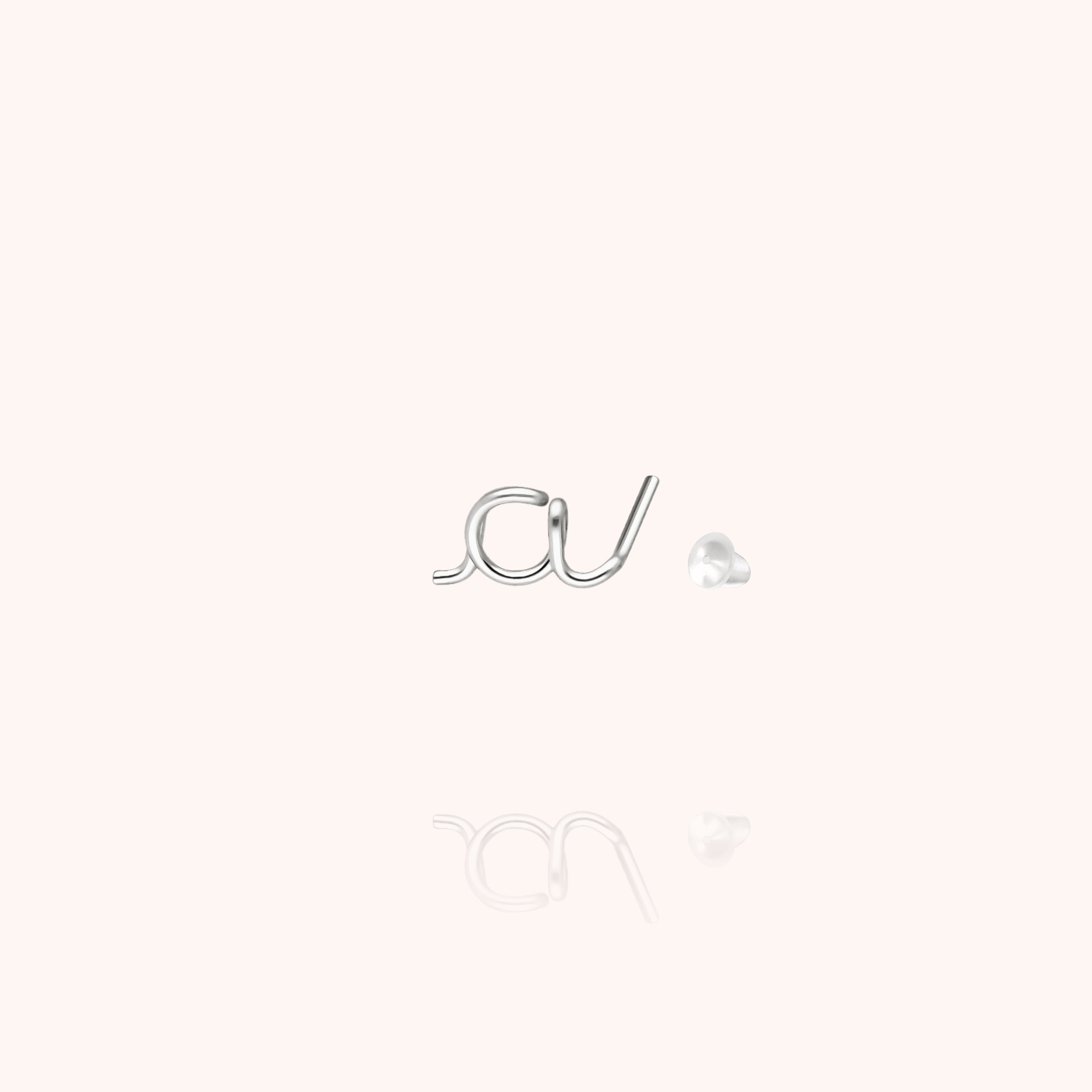 Puce d'Oreille Originale Initiale - argent
