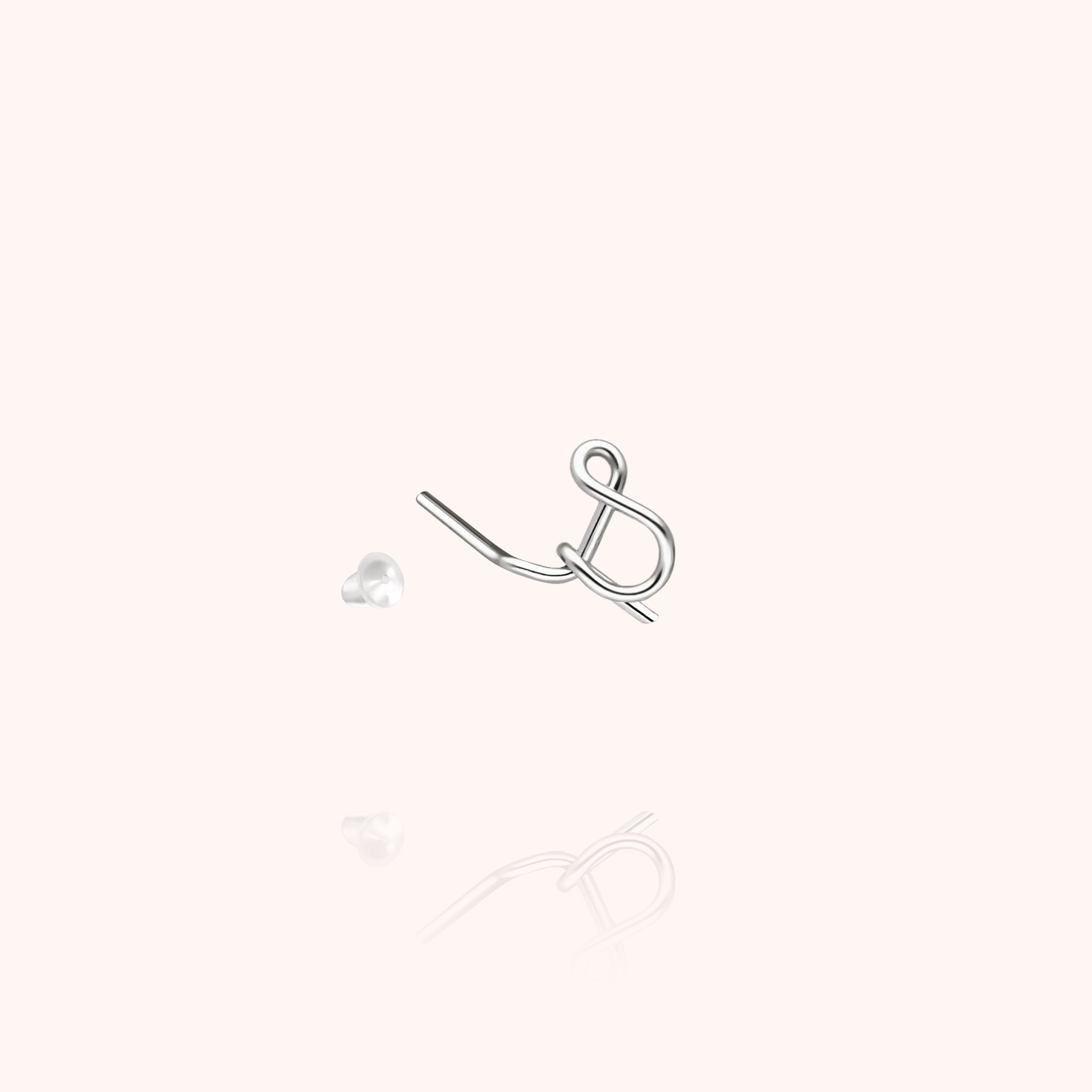 Puce d'Oreille Originale Initiale - argent