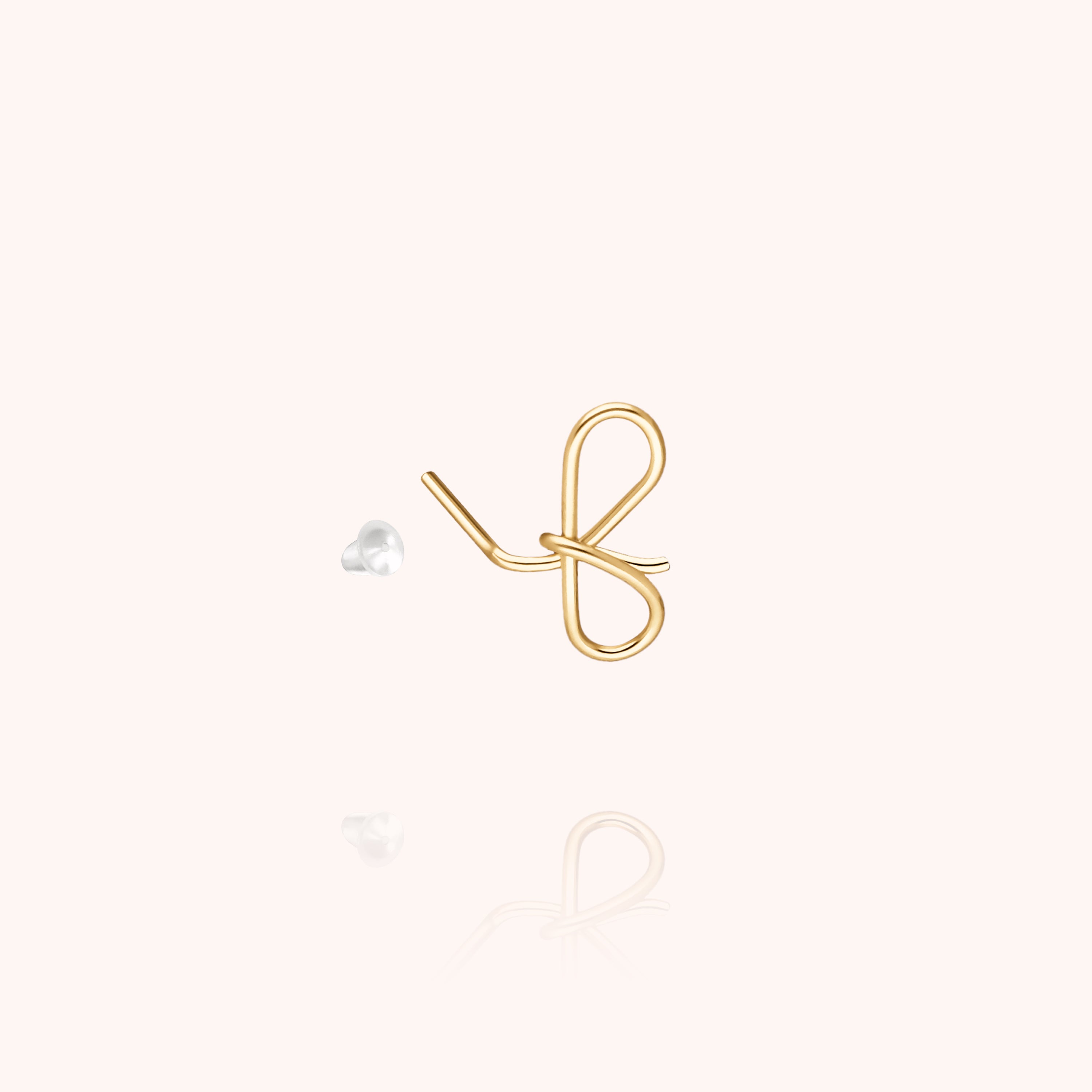 Puce d'Oreille Originale Initiale en or jaune laminé — expédition sécurisée Paris