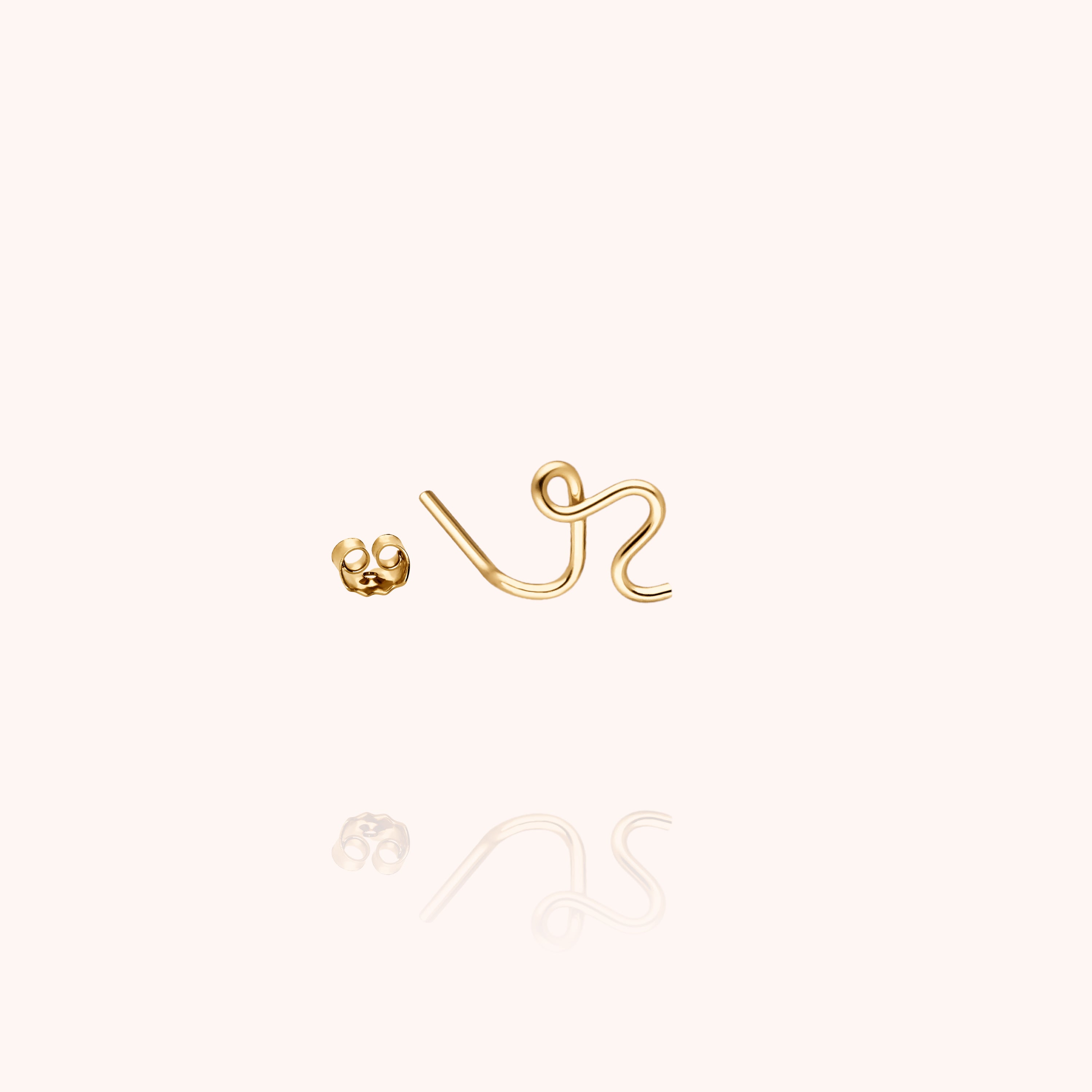 Originale Initiale Stud - 18k yellow gold filled