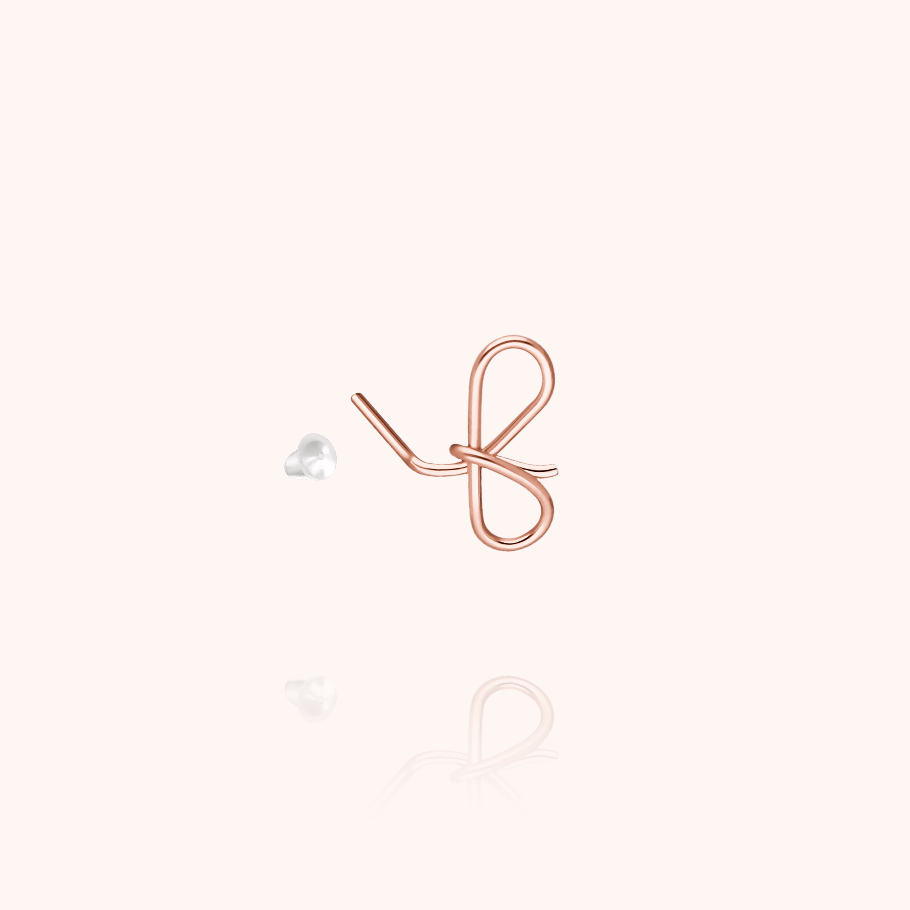 Puce d'Oreille Originale Initiale en or rose laminé — expédition sécurisée Paris