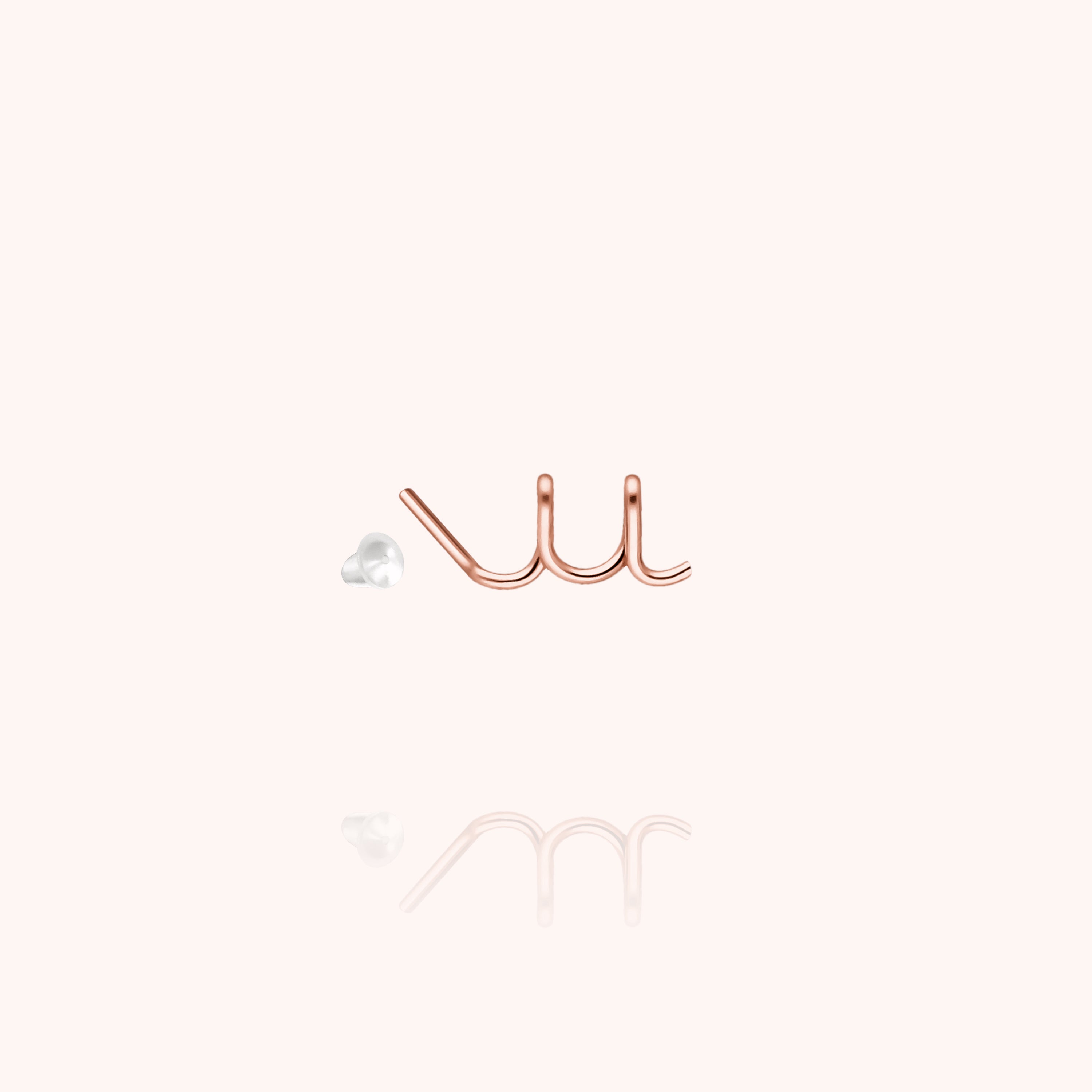 Puce d'Oreille Originale Initiale en or rose laminé — expédition sécurisée Paris