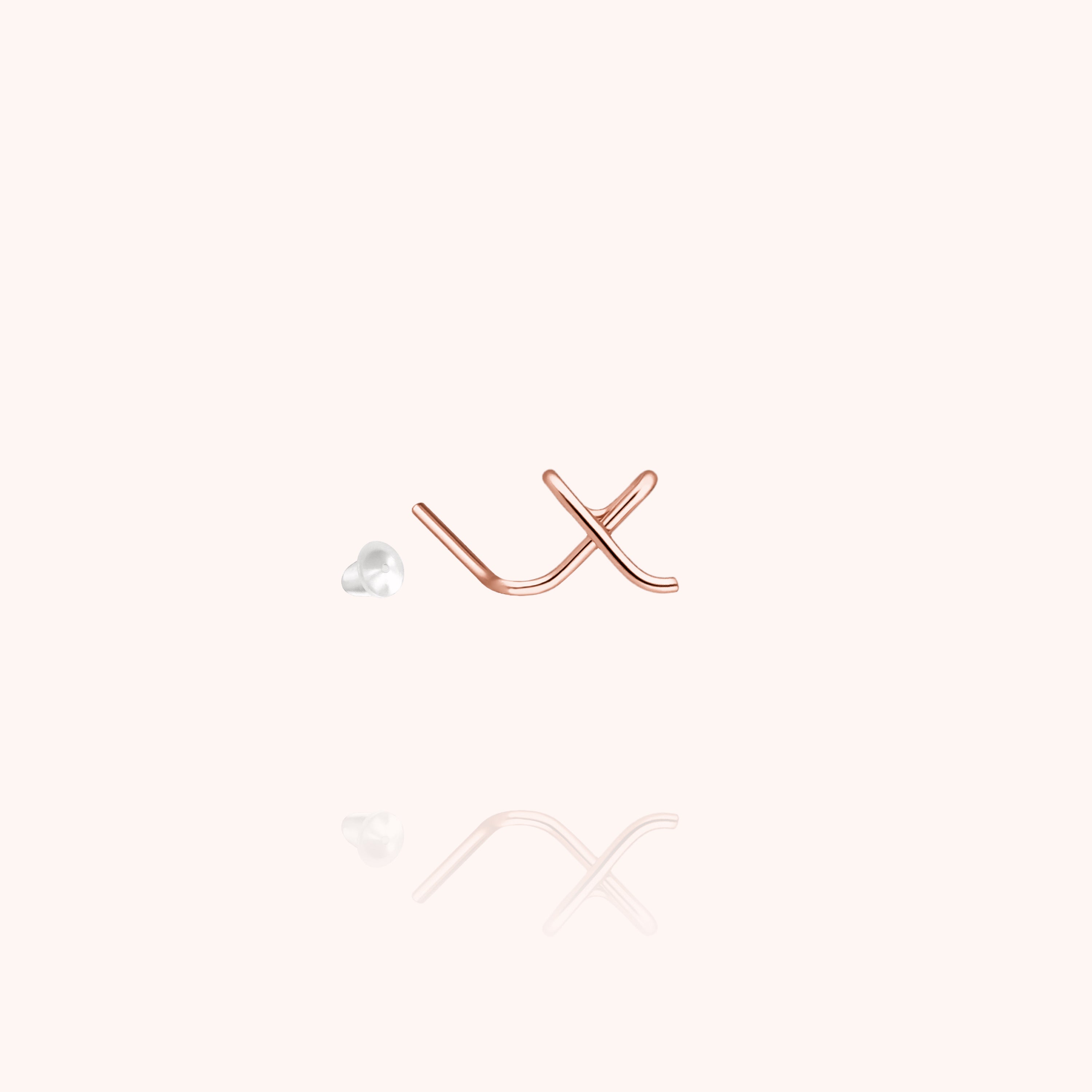 Puce d'Oreille Originale Initiale en or rose laminé — boucles d'oreilles personnalisable Atelier Paulin