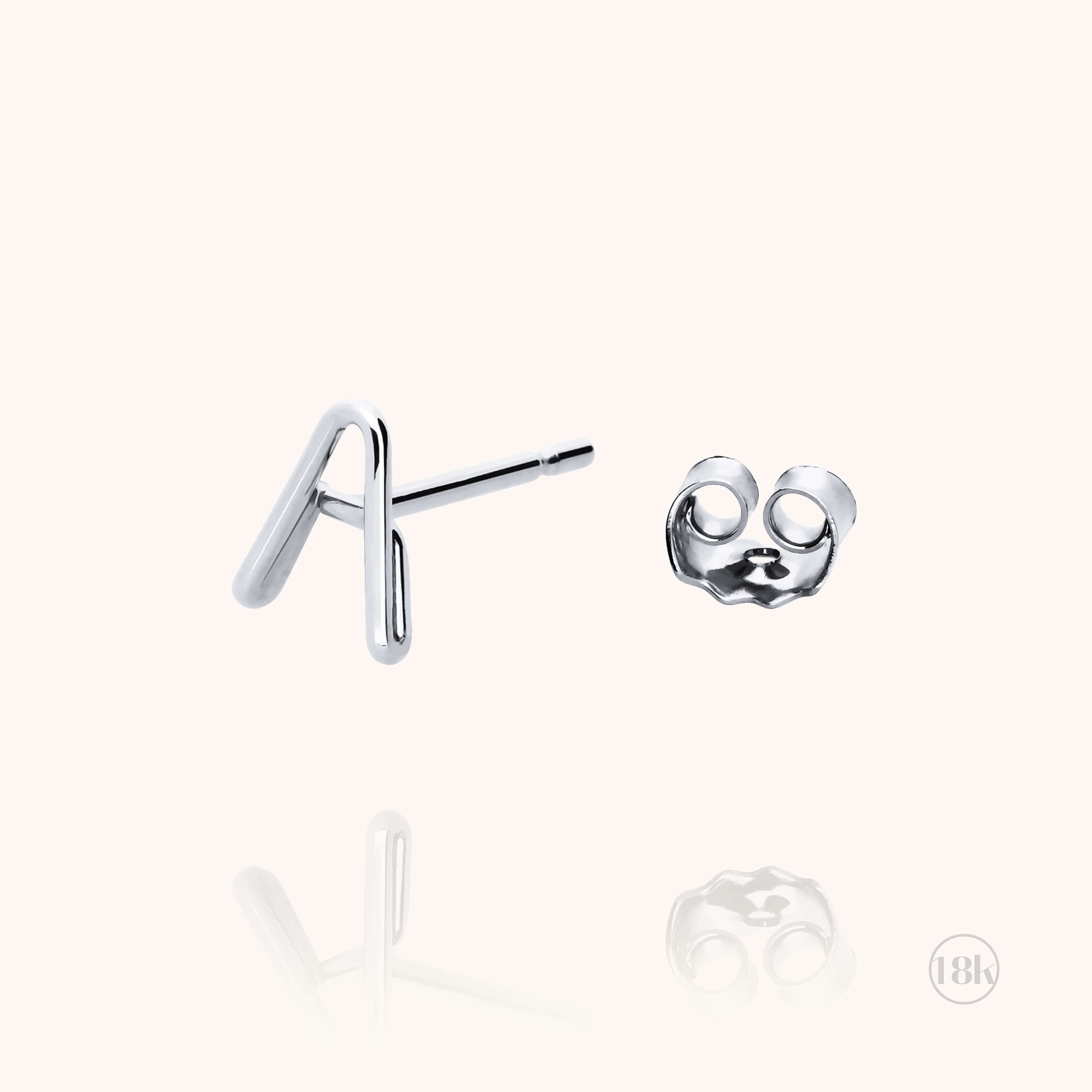 Puce d'Oreille Capitale Initiale — finition artisanale du bijou, or blanc 18K