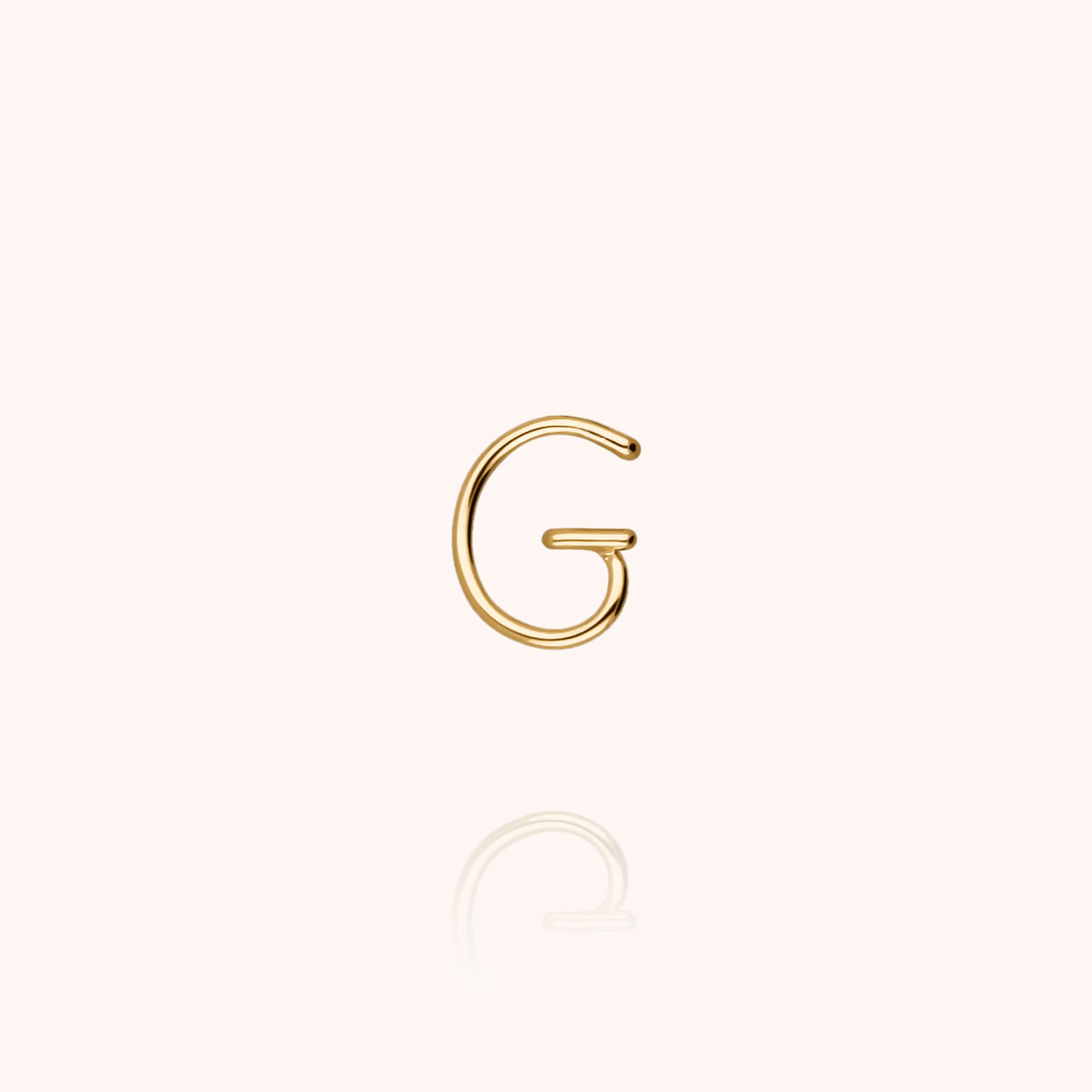 Puce d'Oreille Capitale Initiale en or jaune 18K — boucles d'oreilles personnalisable Atelier Paulin