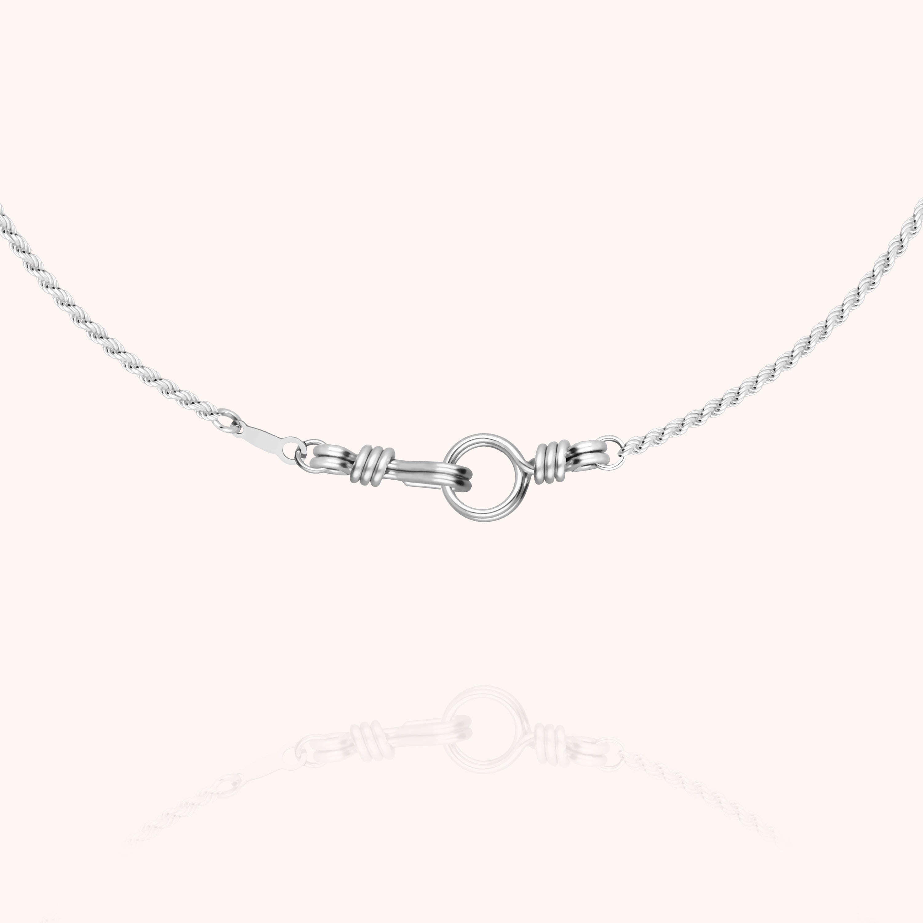 Collier Ras de Cou Rope Attache moi — détail du fil métallique, argent sterling 925