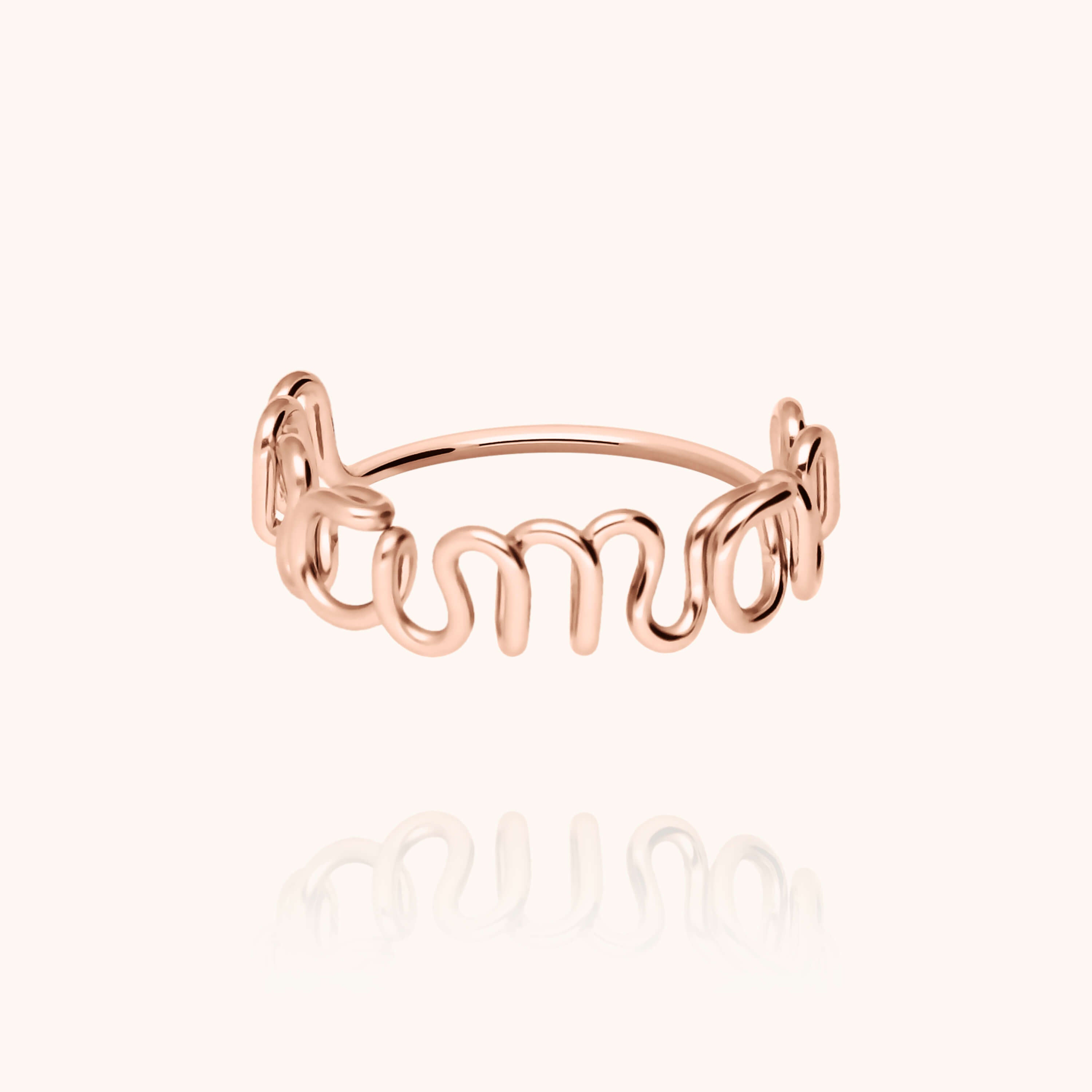 Bague Originale Maman - or rose laminé initiale personnalisée gold filled 14k Atelier Paulin