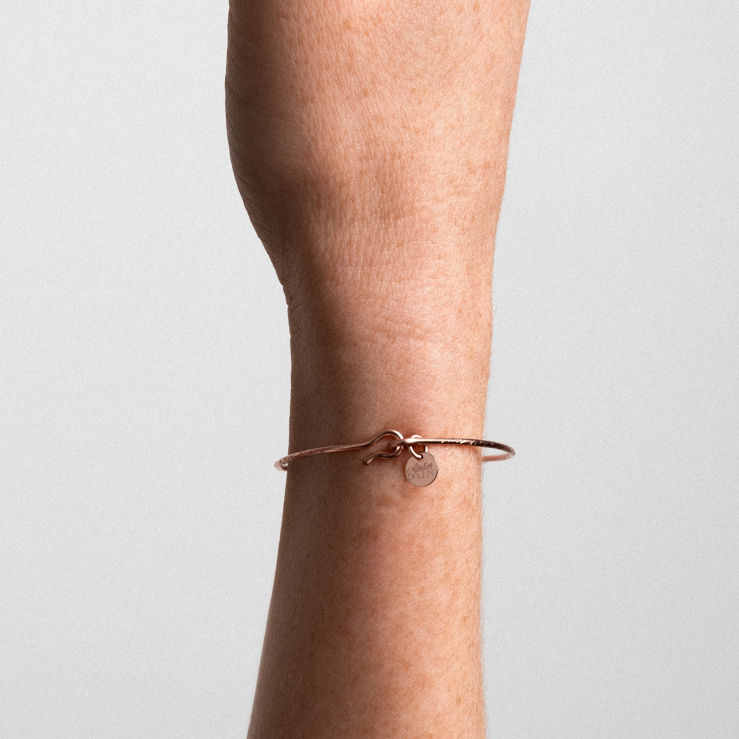 Bracelet O Martelé - or rose laminé