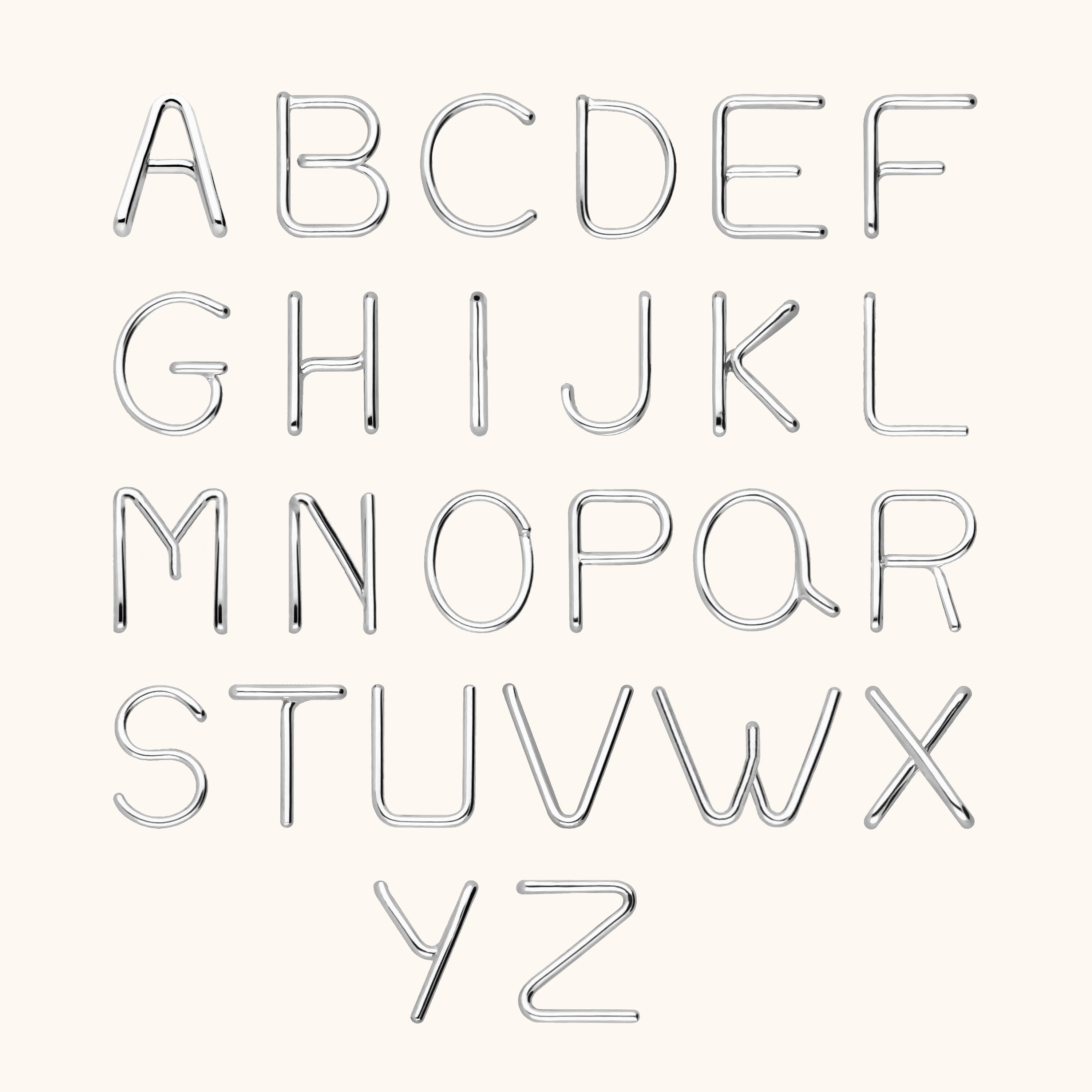 Bracelet Cordon Initiale Enfant - or blanc 750/1000