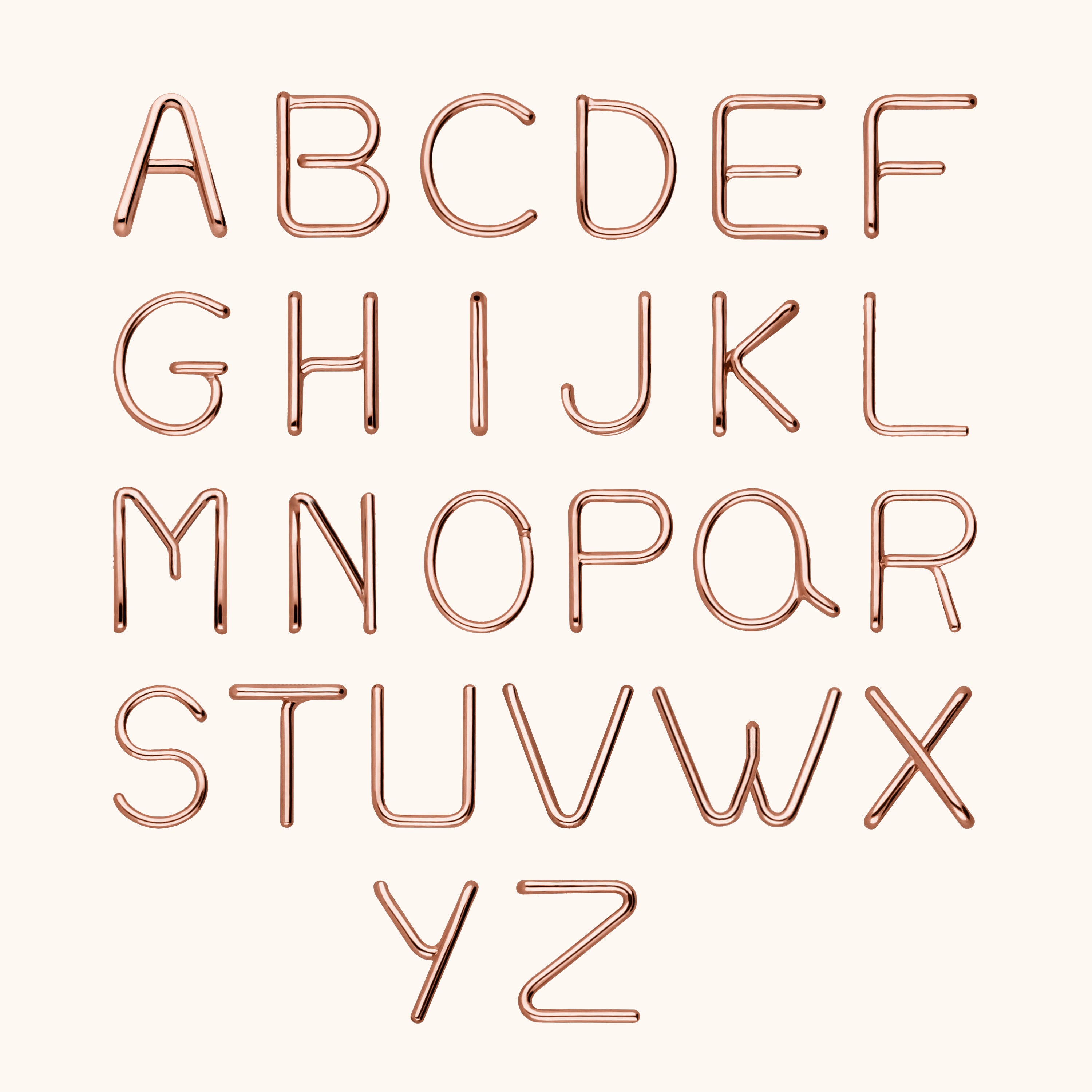 Initial Child Cord Bracelet - 18k rose gold