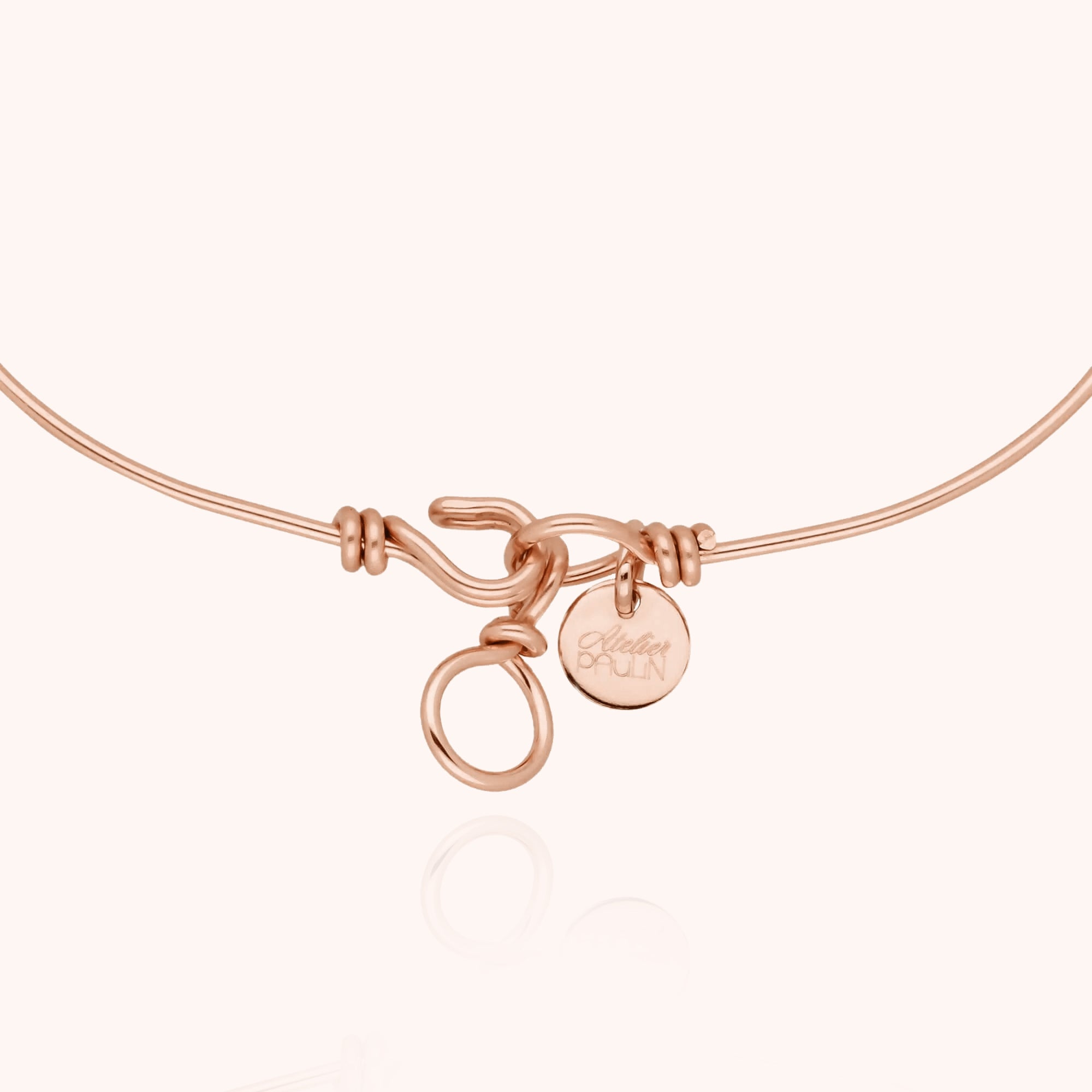Bracelet Nude Martelé - or rose laminé