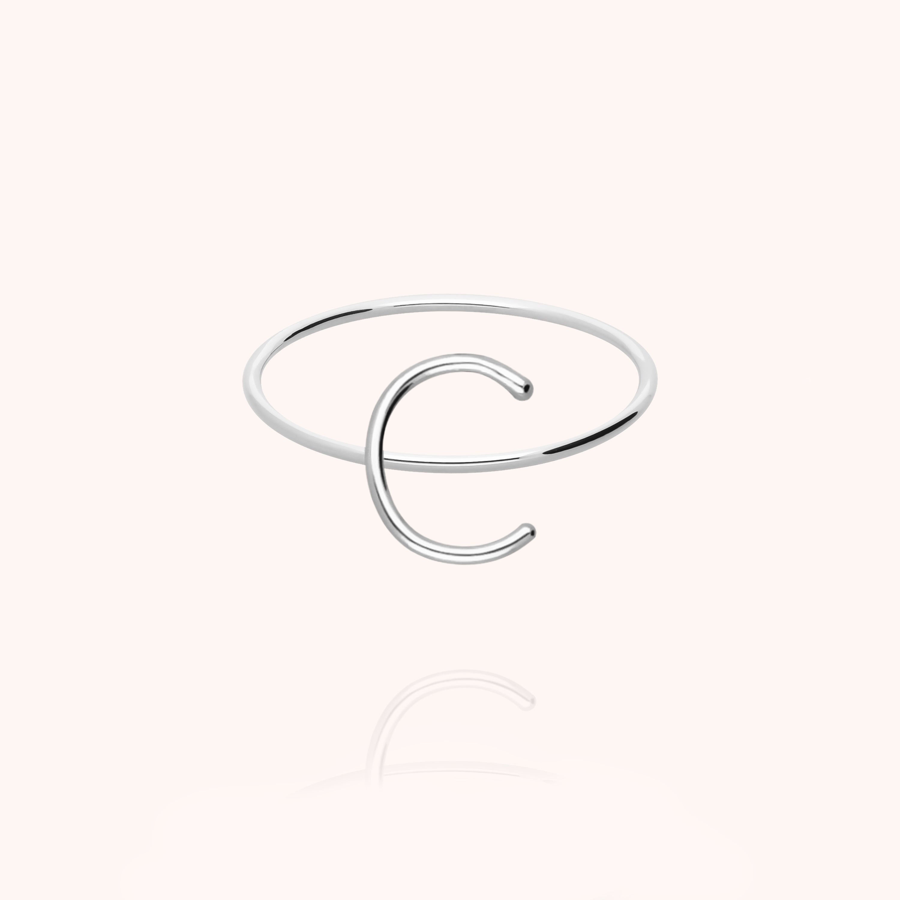 Initial Capital Ring - white gold 750/1000