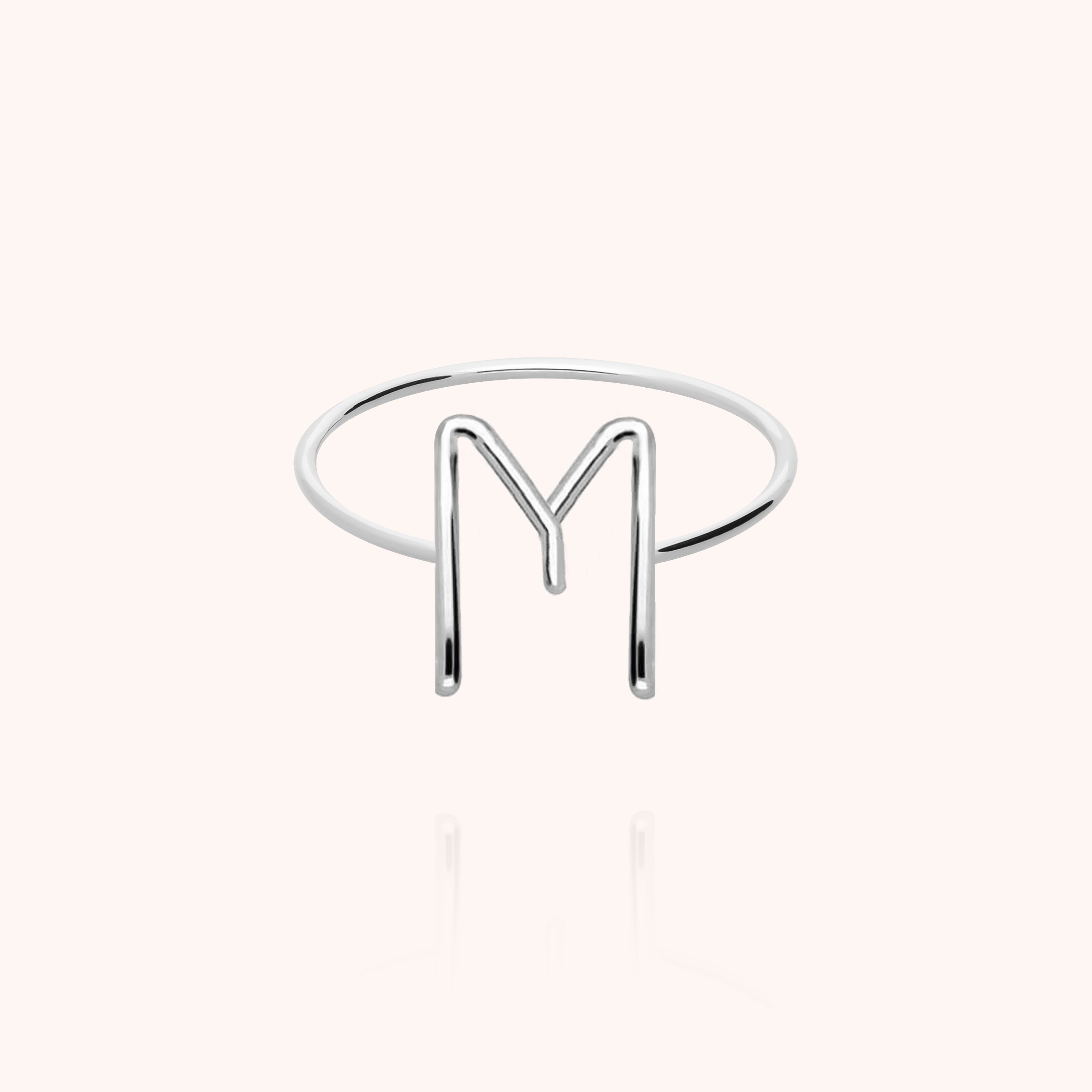 Bague Capitale Initiale - or blanc 750/1000