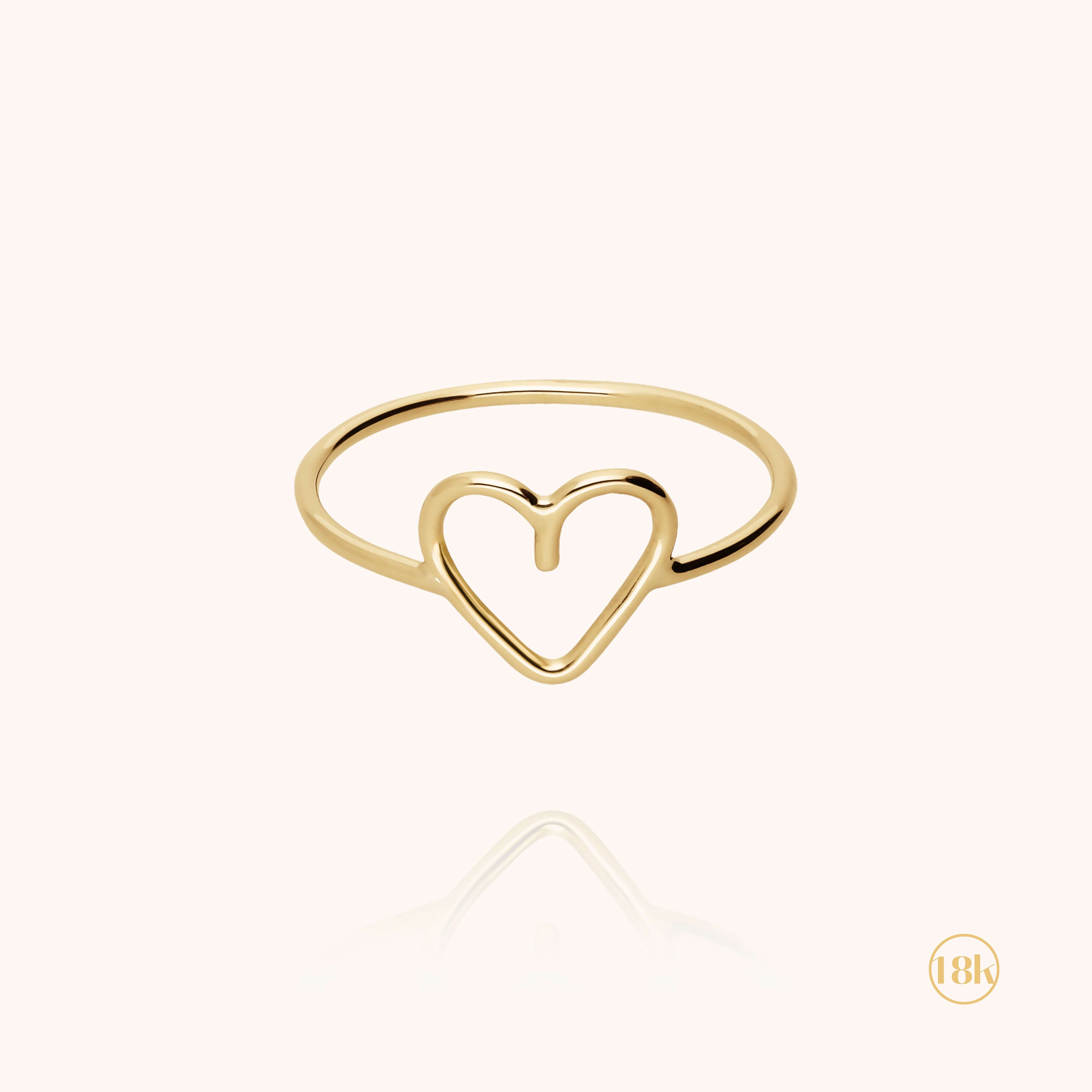 Bague Cœur en or jaune 18K — bijou artisanal fait main