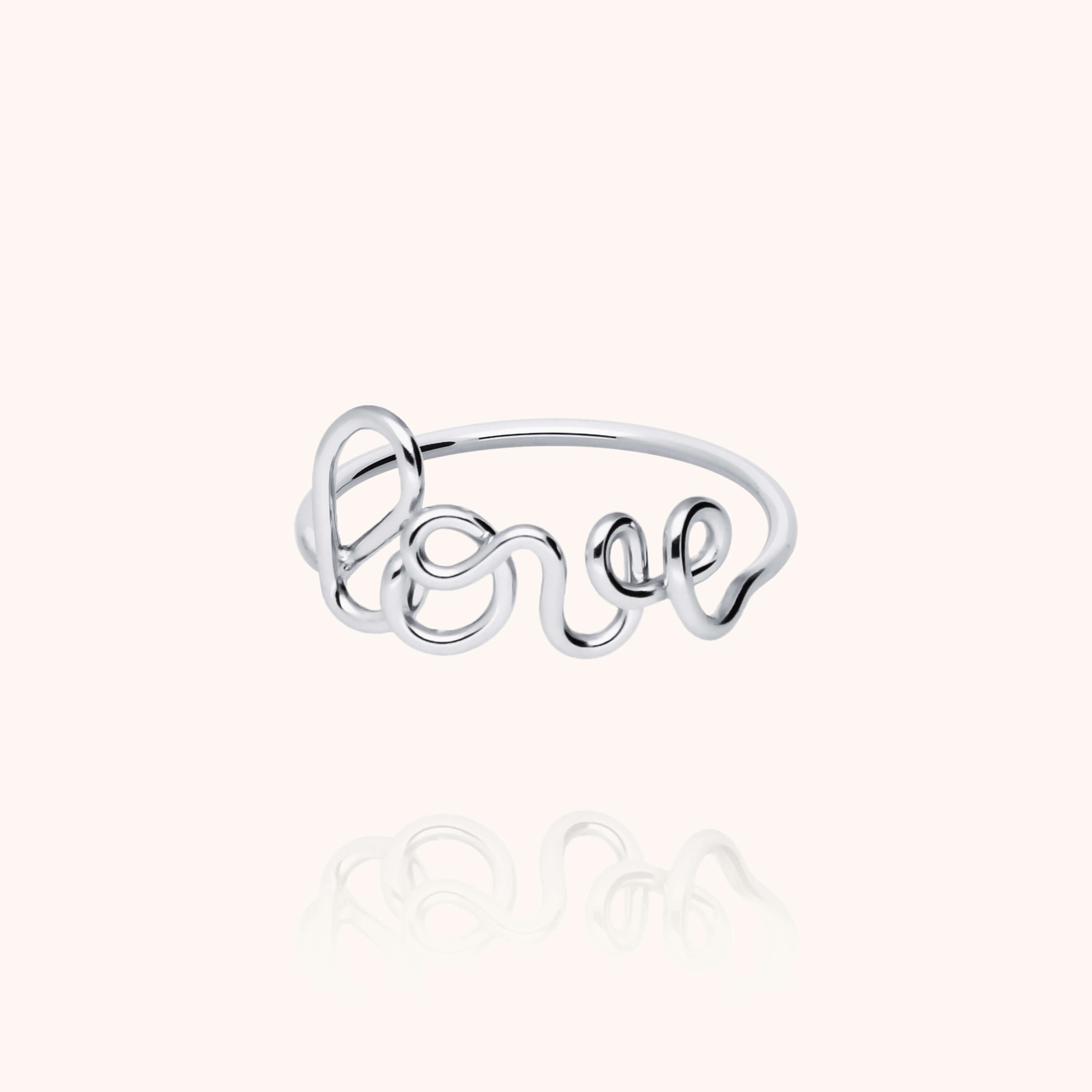 Bague Originale Love en argent sterling 925 — bijou artisanal fait main