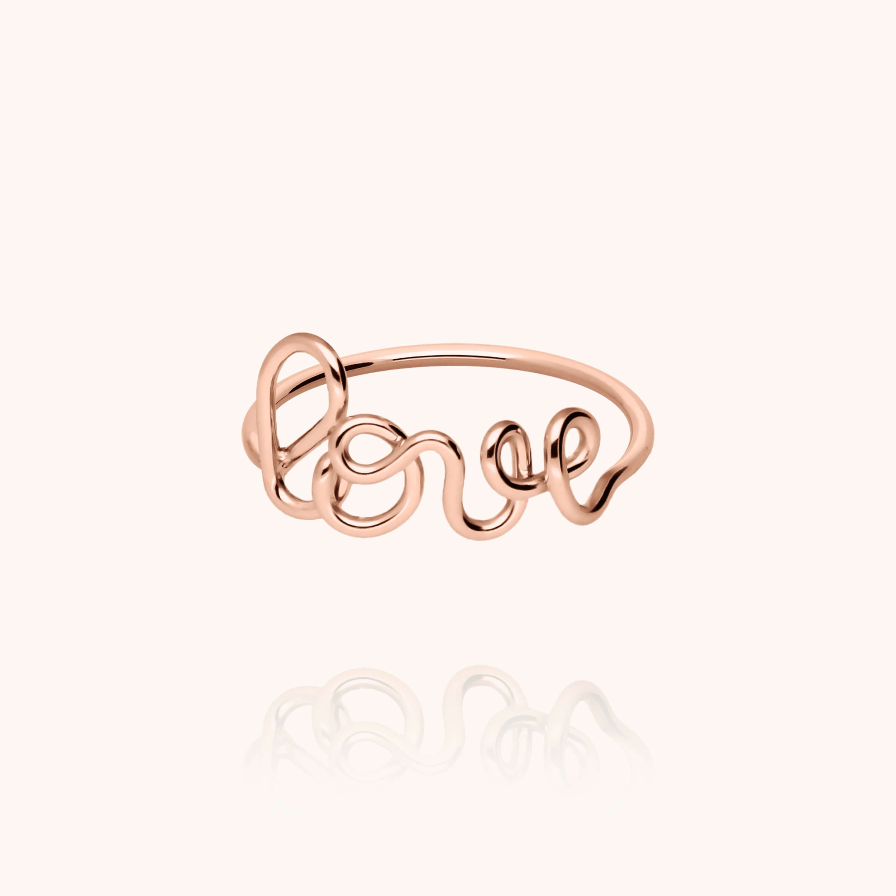 Bague Originale Love en or rose laminé — fabriqué à la main à Paris