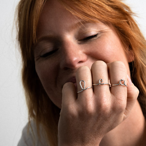 alternate image of Original Initial Ring - silver