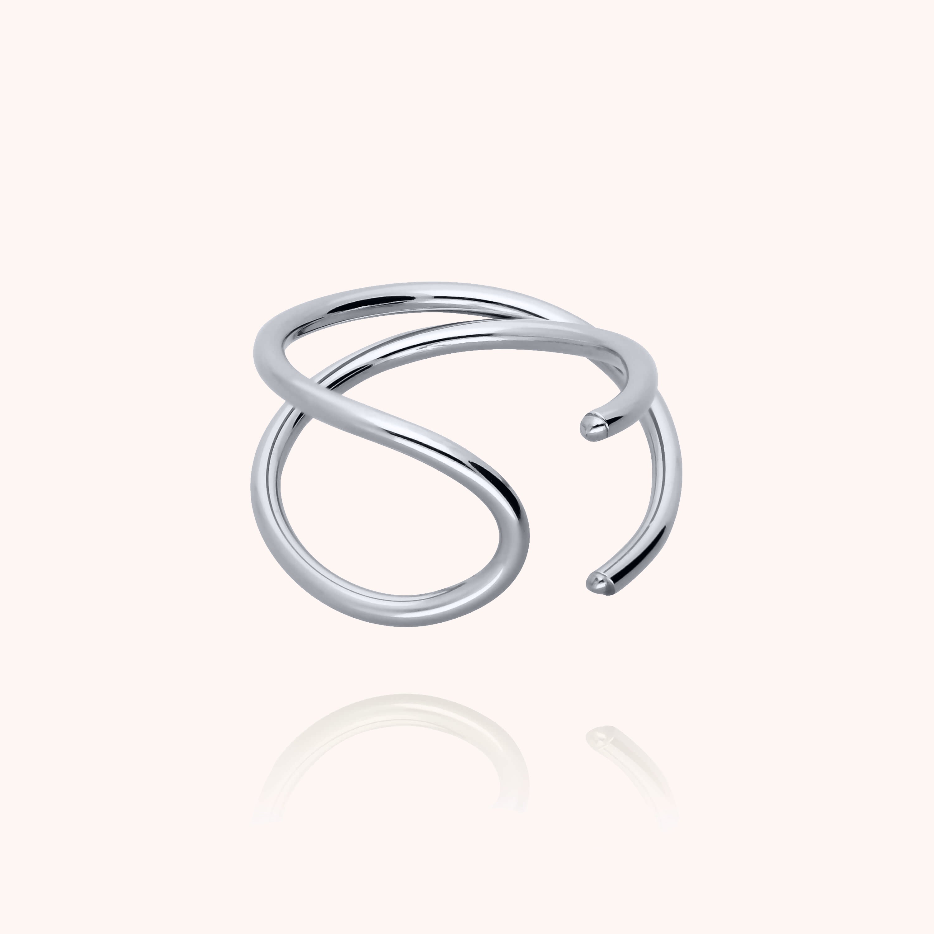 Bague Outline Lettre L en argent sterling 925 — bijou artisanal fait main