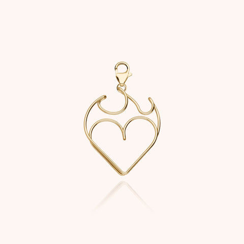 Heart on Fire Big Locket Charms