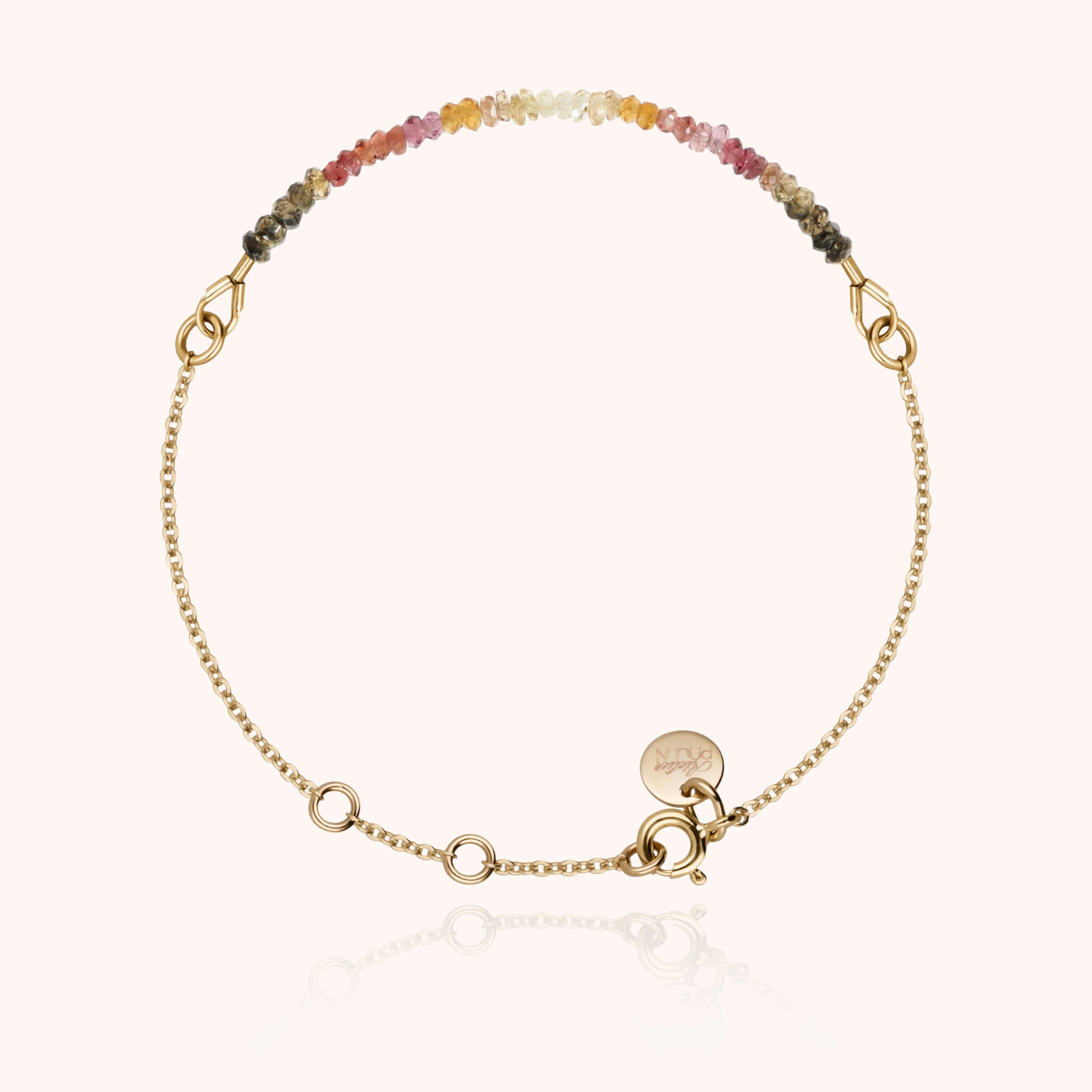 Bracelet Chaîne Nonza - saphir fauve — façonné à la main à Paris