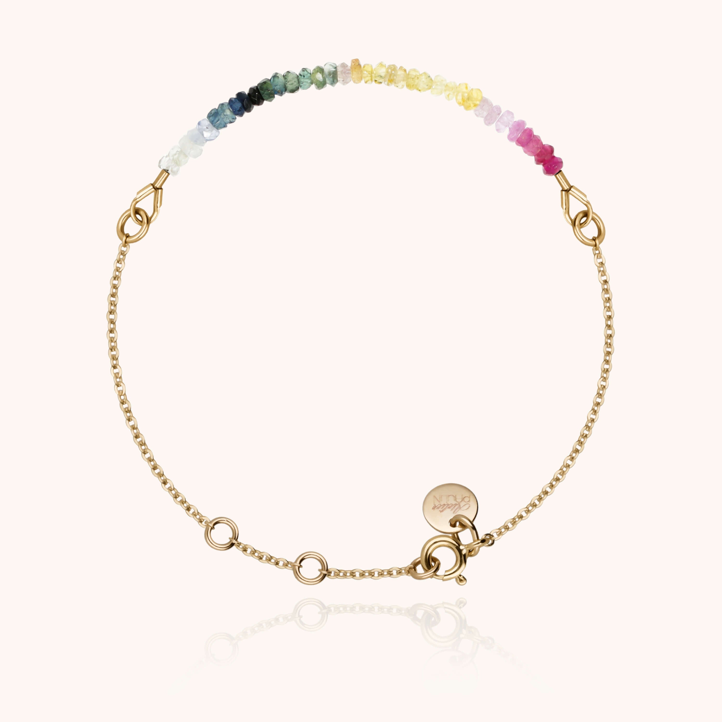 Bracelet Chaîne Nonza - saphir rainbow — façonné à la main à Paris
