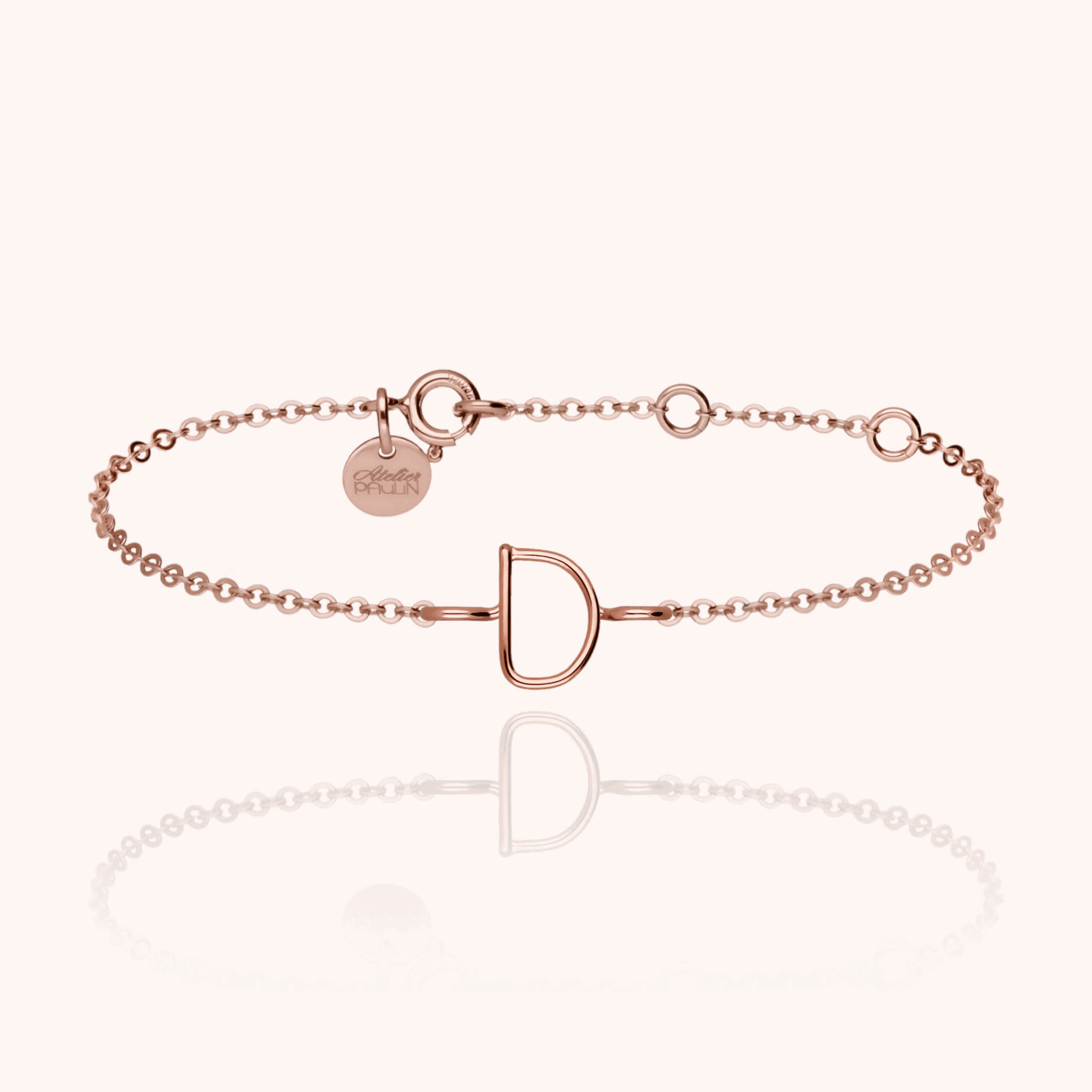 Bracelet Chaîne Initiale en or rose 18K — expédition sécurisée Paris