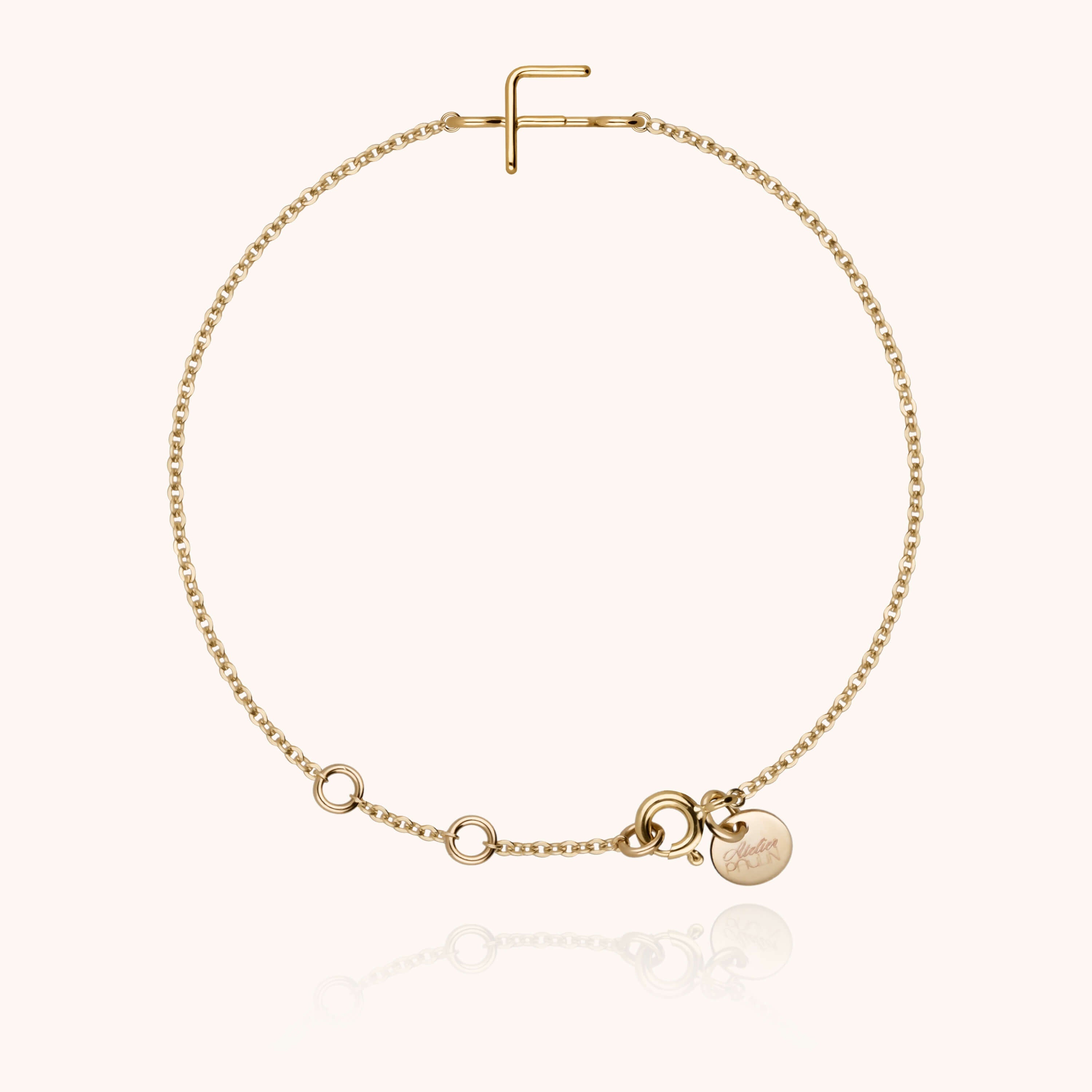 Bracelet Chaîne Initiale en or jaune 18K — bracelet personnalisable Atelier Paulin