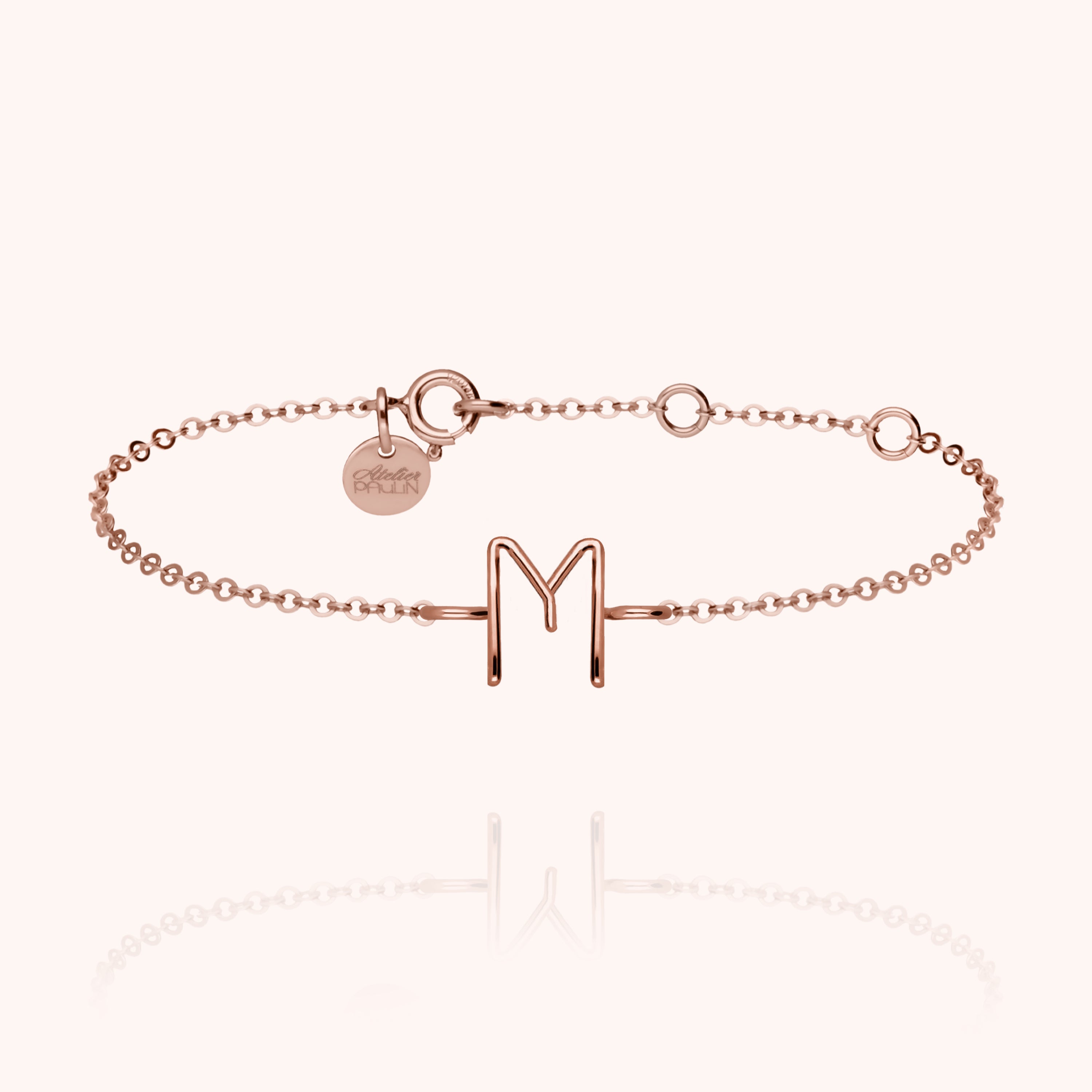 Bracelet Chaîne Initiale - or rose 750/1000